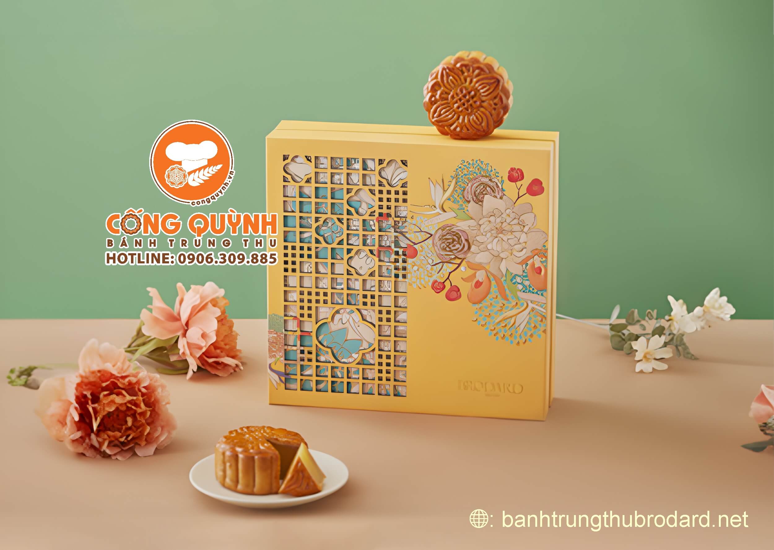 Bánh trung thu Brodard 2023 hộp 4 bánh