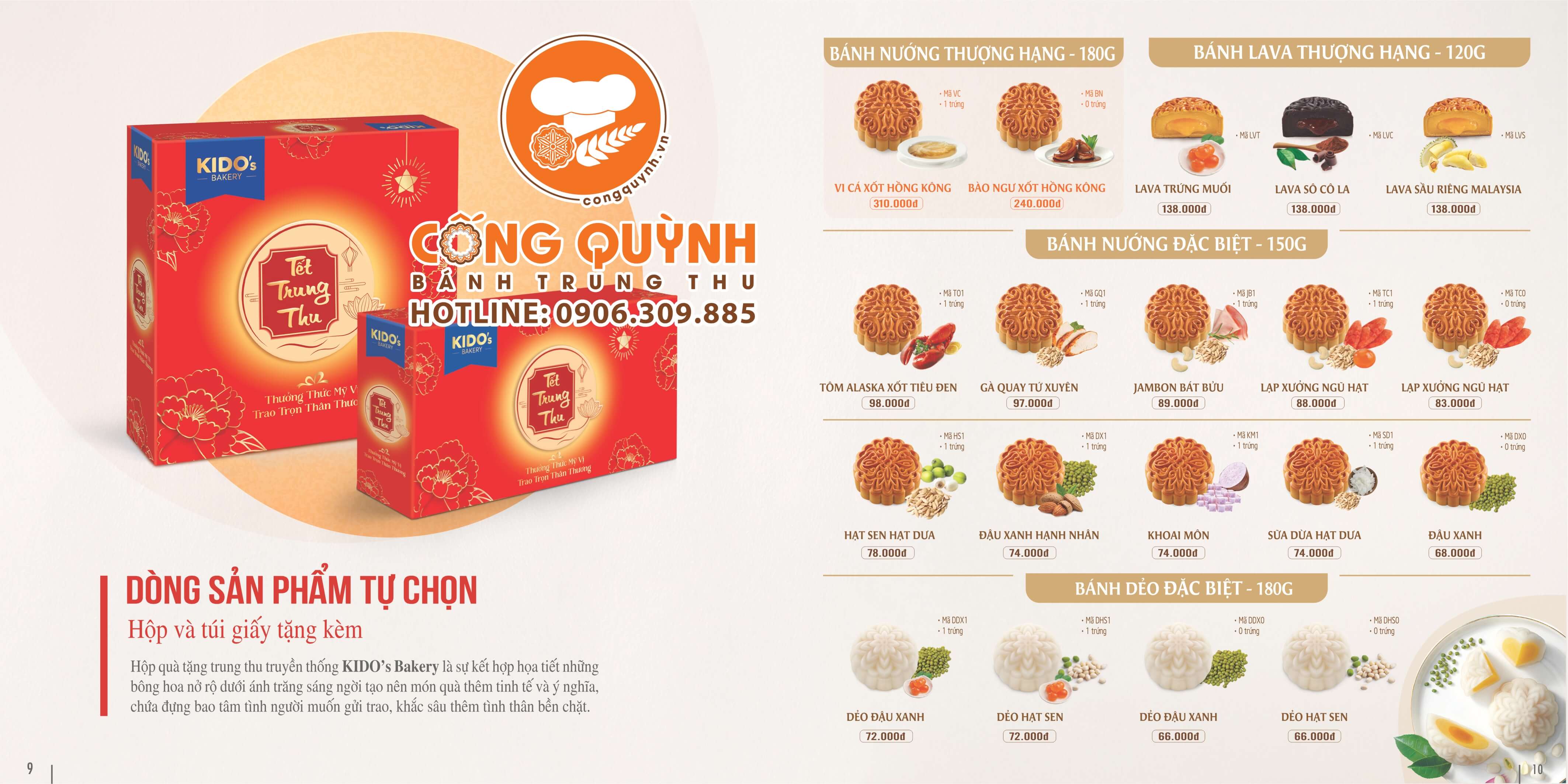 Bánh trung thu Kido - Hộp Tự Chọn