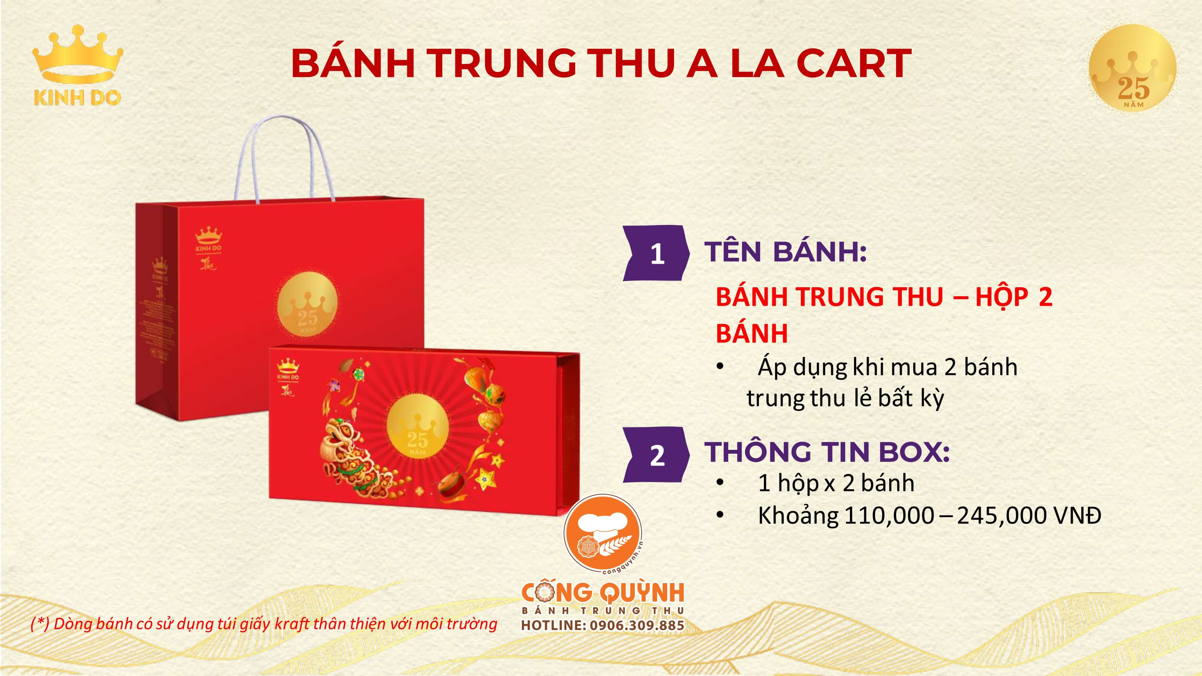 BÁNH TRUNG THU KINH ĐÔ 2023 - HỘP 2 BÁNH