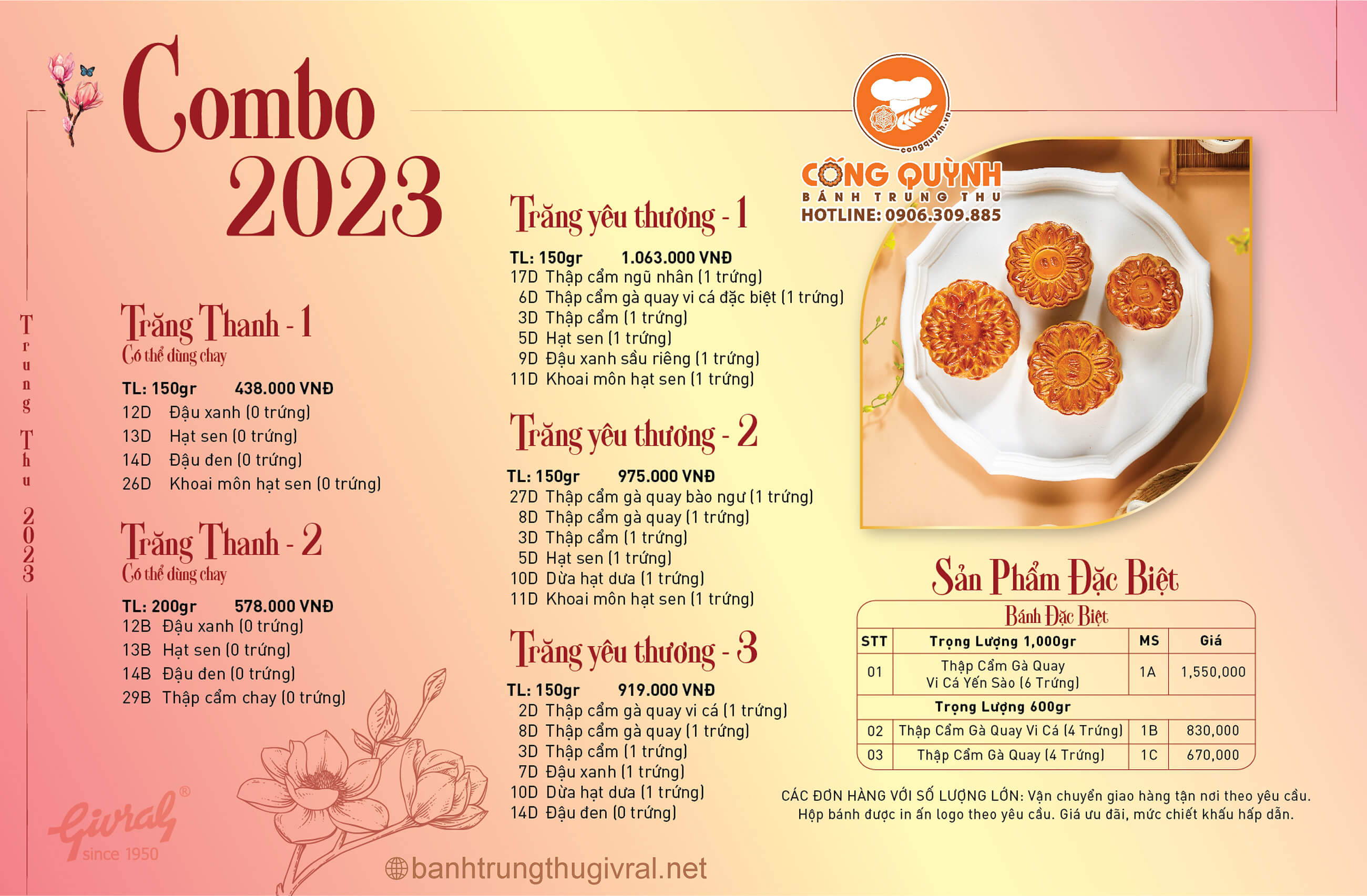 COMBO BÁNH TRUNG THU GIVRAL 2023 DÀNH CHO DOANH NGHIỆP