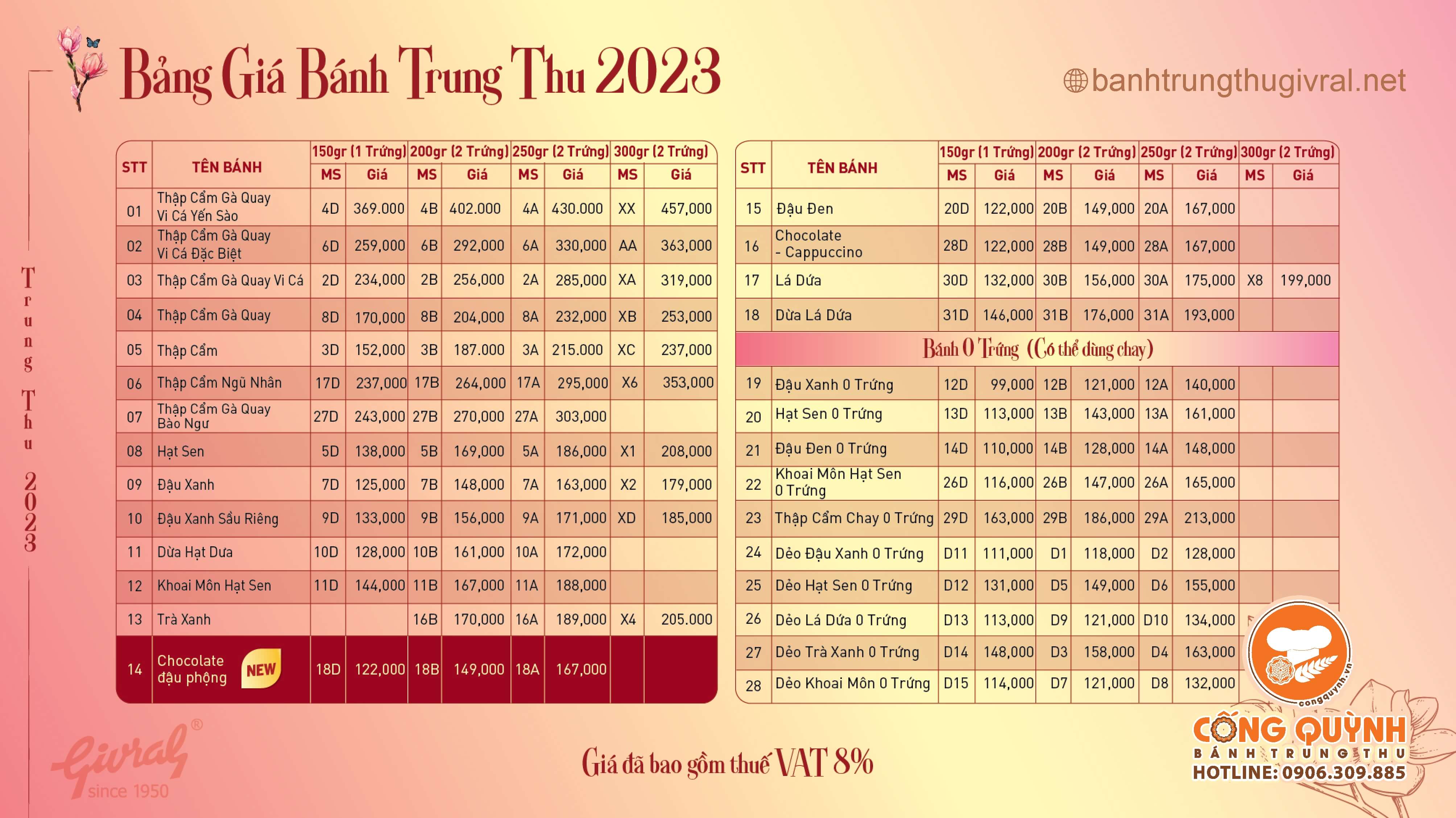 BÁNH TRUNG THU GIVRAL 2023