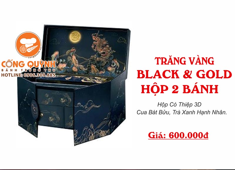 Bánh trung thu Kinh Đô trăng vàng Black & Gold - quà biếu thượng hạng tặng người thân