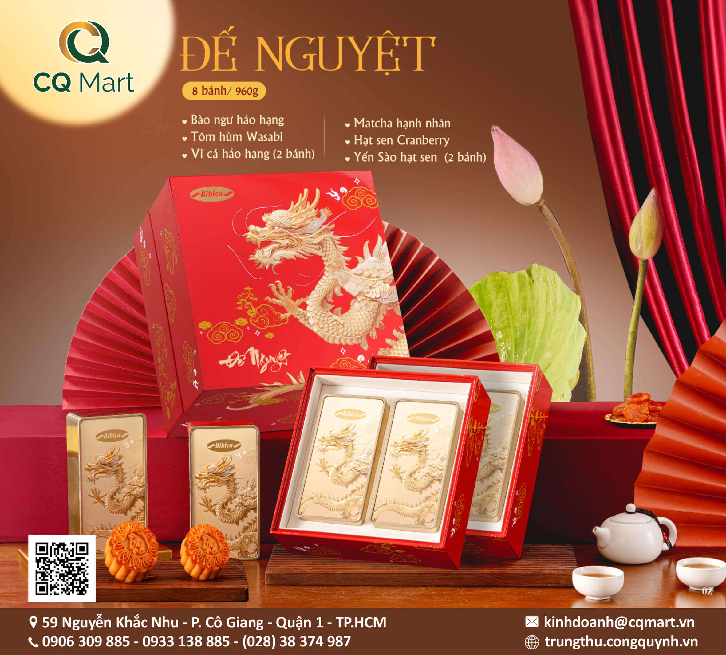 Bánh Trung Thu Bibica 2025 Hộp Đế Nguyệt