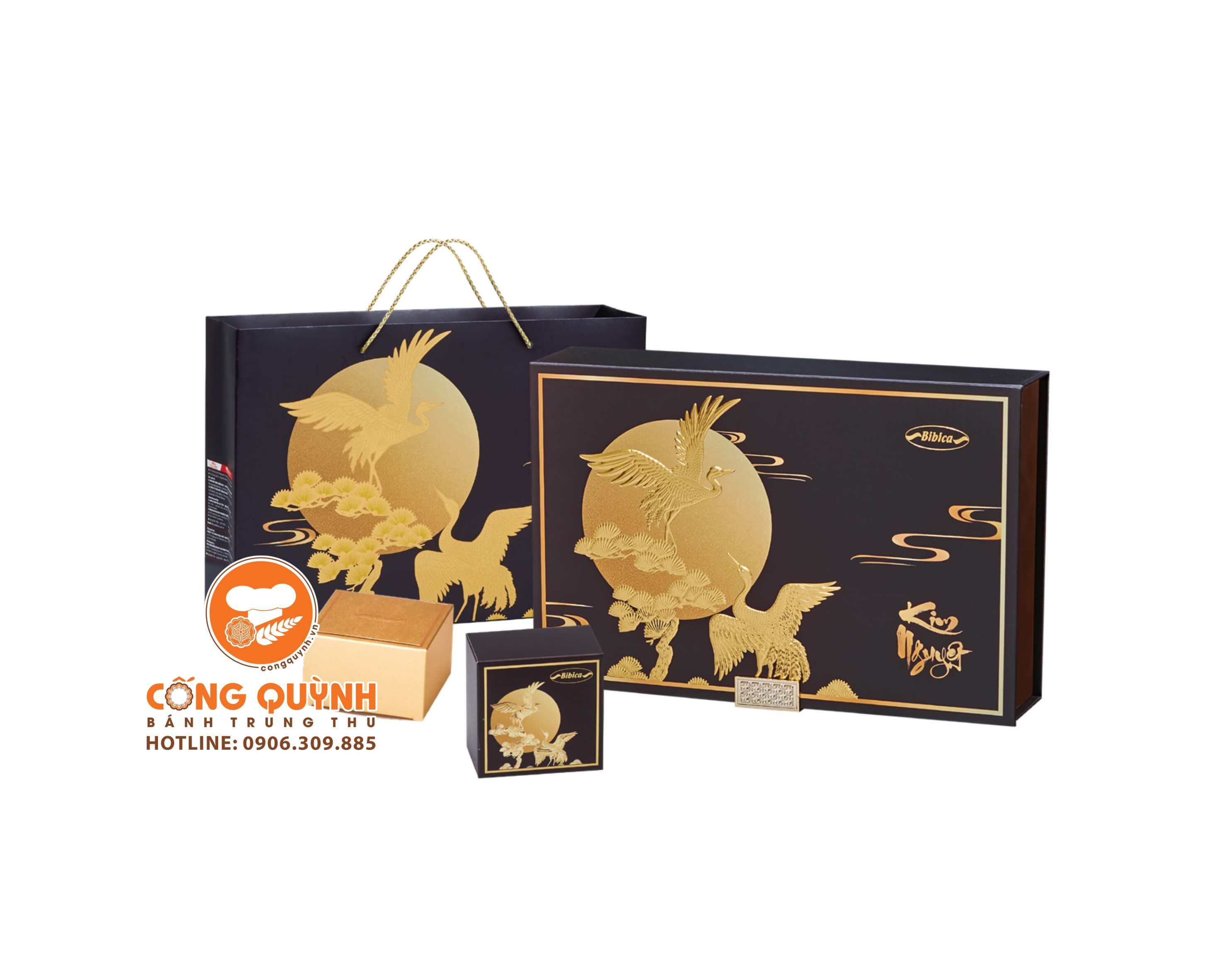 Bánh Trung Thu Bibica 2024 Hộp Kim Nguyệt (Tùng Hạt)