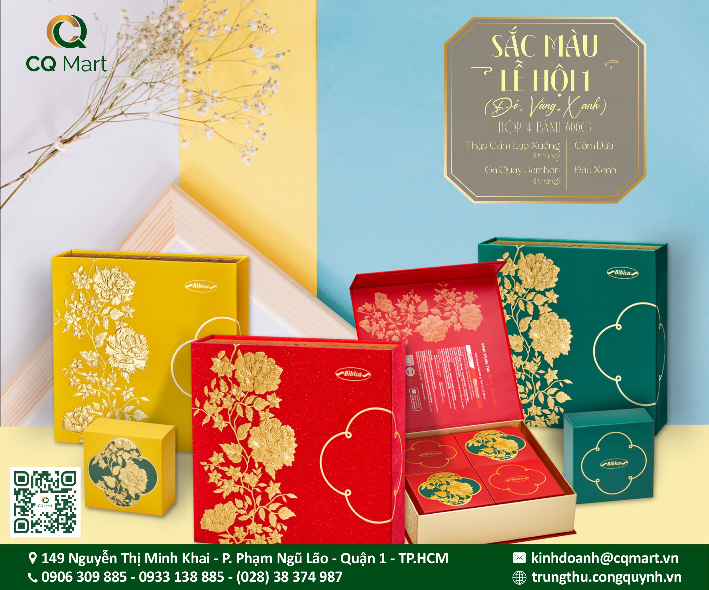 Bánh Trung Thu Bibica 2025 BST Sắc Màu Lễ Hội 1 (Xanh)
