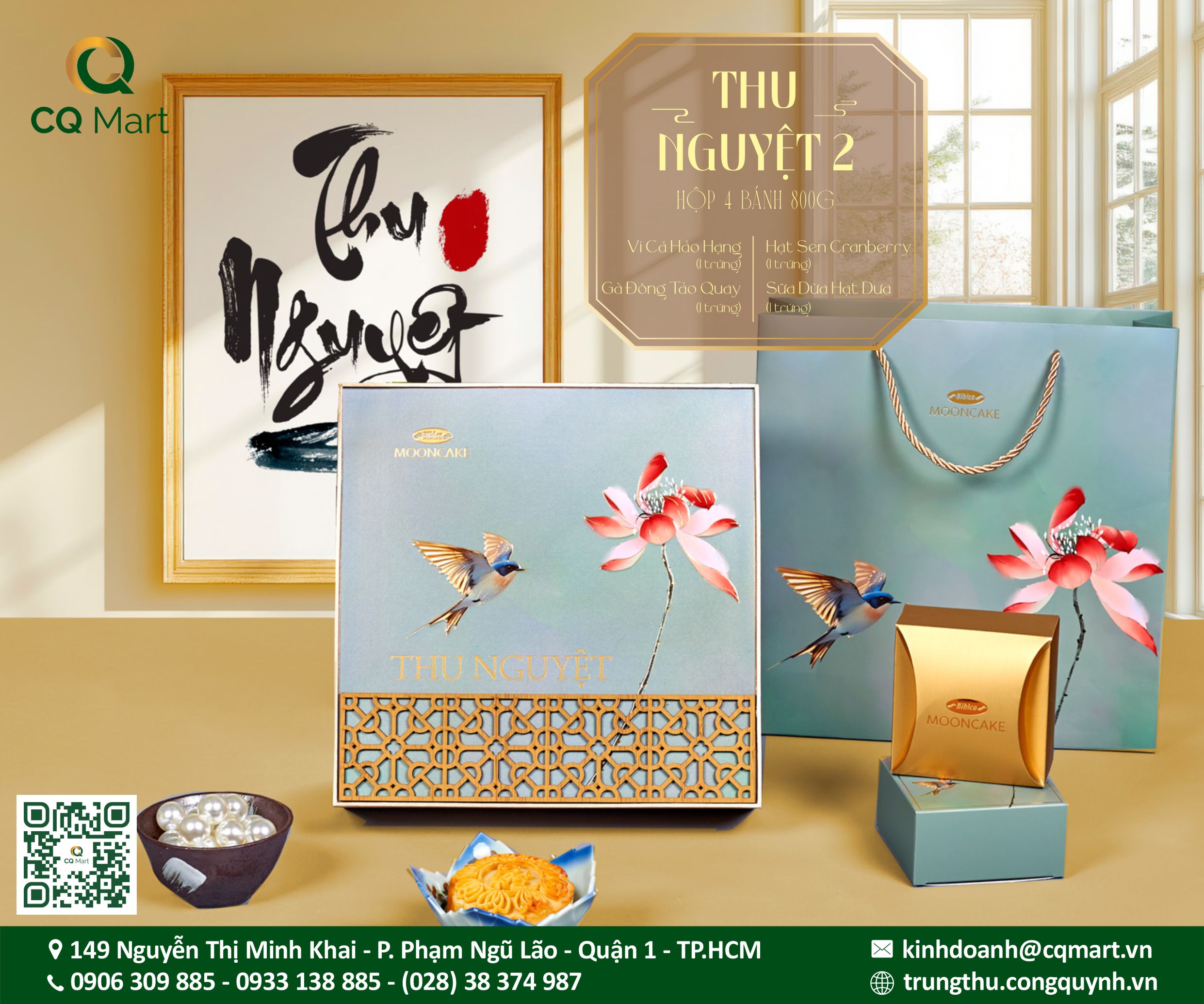 Bánh Trung Thu Bibica 2025 Hộp Thu Nguyệt 2