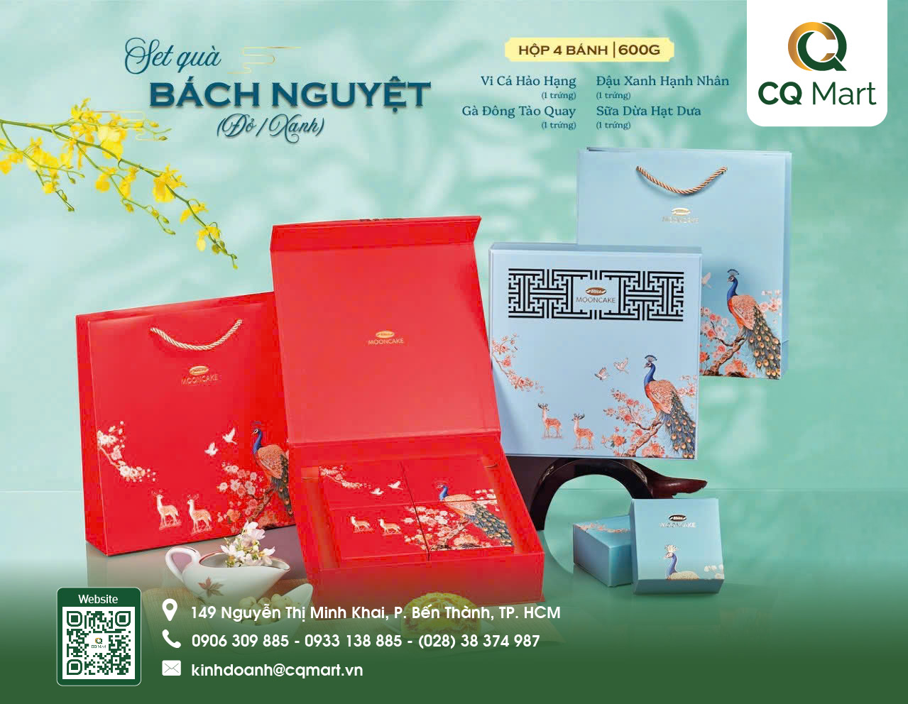 Bánh Trung Thu Bibica - Hộp Bách Nguyệt (Xanh)