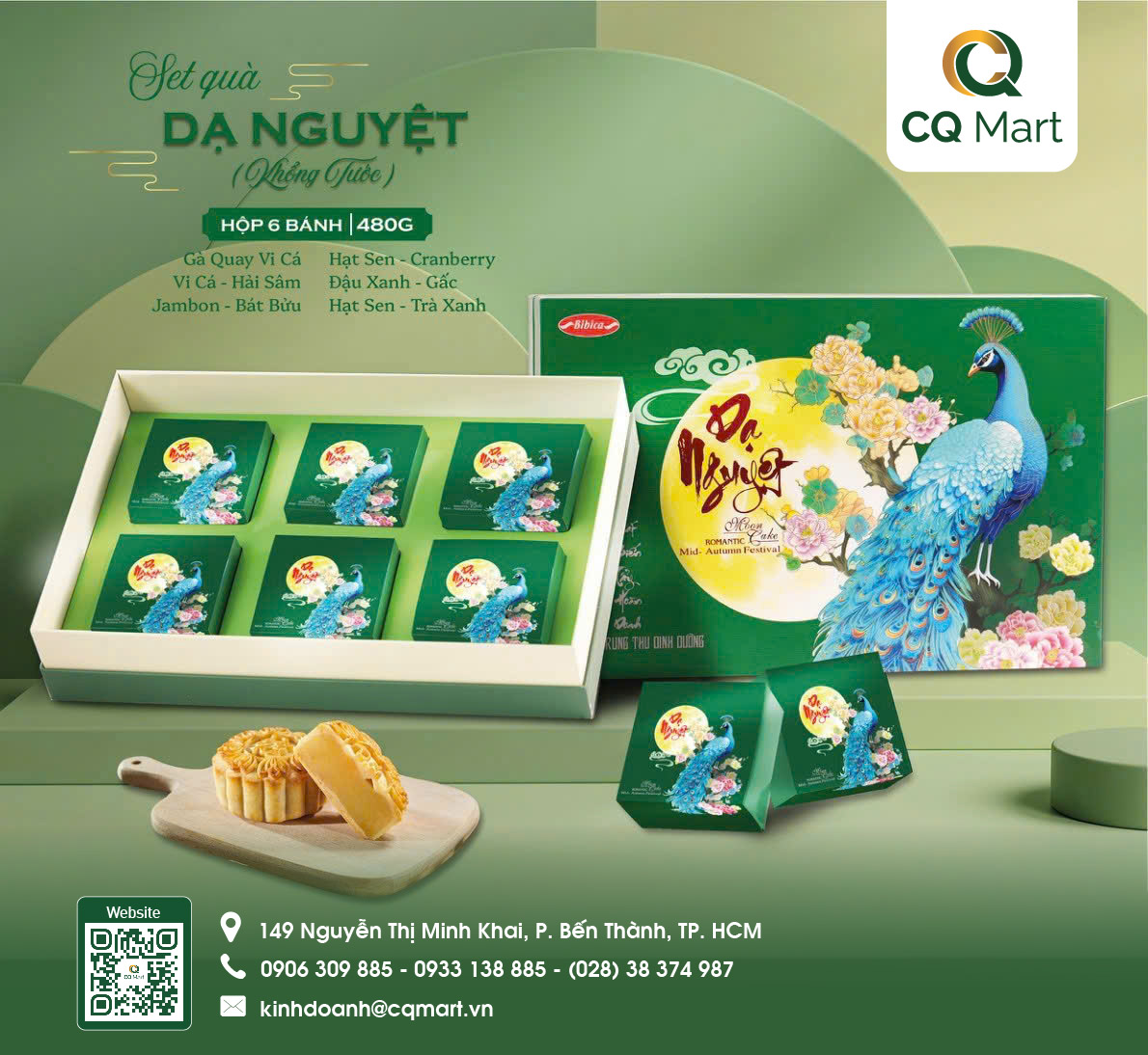 Bánh Trung Thu Bibica - Hộp Dạ Nguyệt (Khổng Tước)