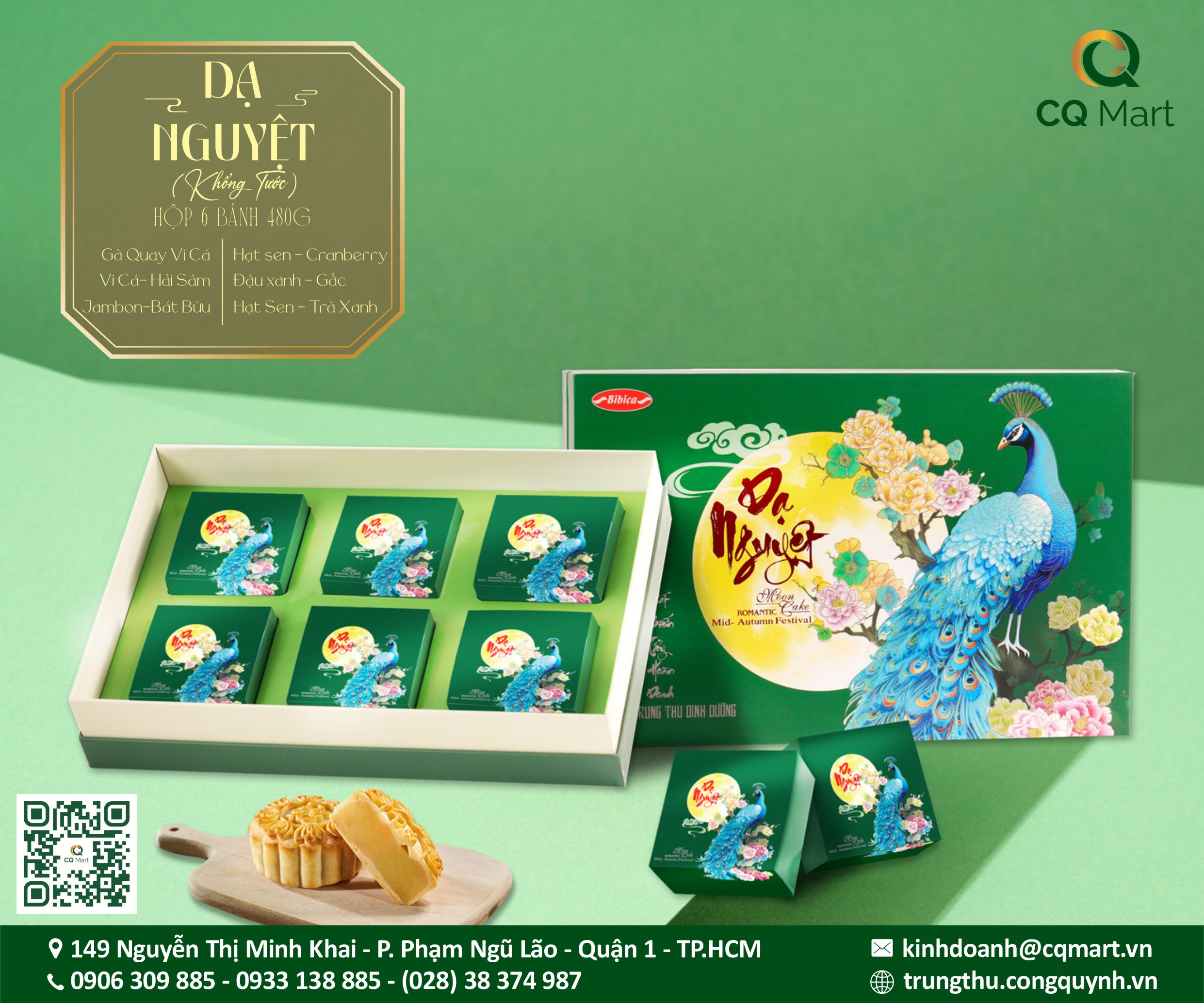 Bánh Trung Thu Bibica Hộp Dạ Nguyệt (Khổng Tước)