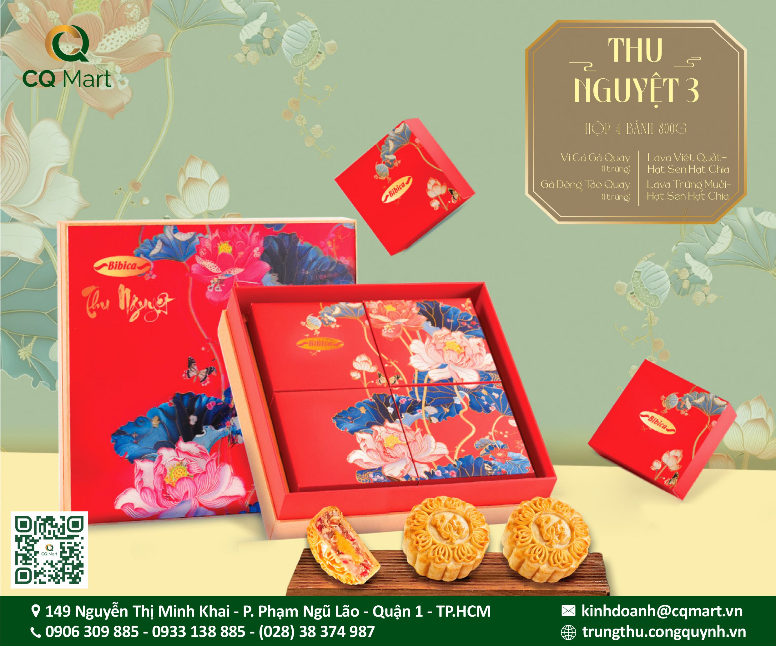 Bánh Trung Thu Bibica 2025 Hộp Thu Nguyệt 3