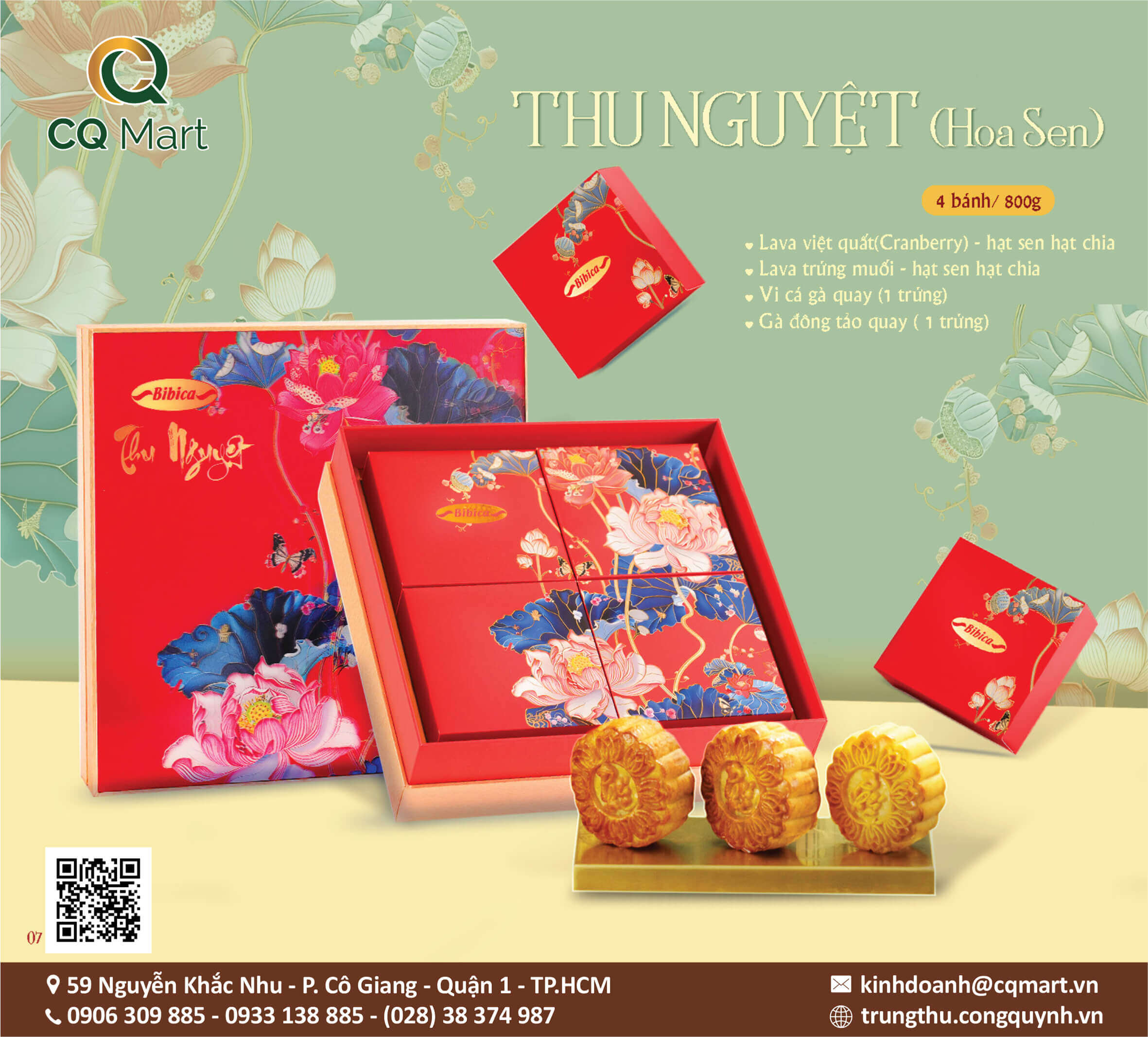 Bánh Trung Thu Bibica Thu Nguyệt (Hoa Sen)