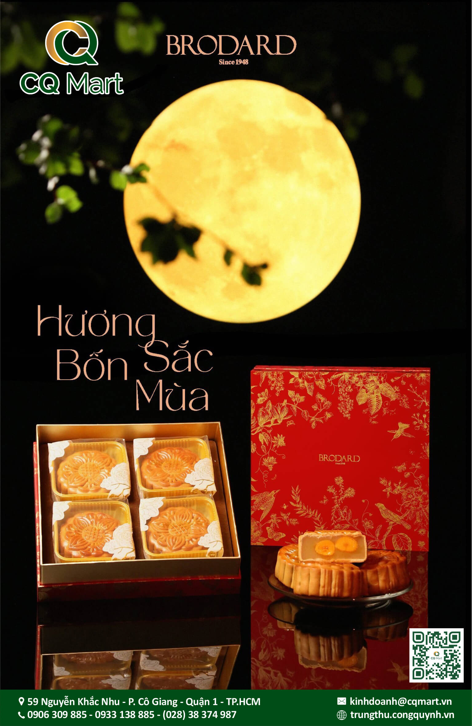 Bánh Trung Thu Brodard 2025 Hộp 4 bánh - Hương Sắc Bốn Mùa 3
