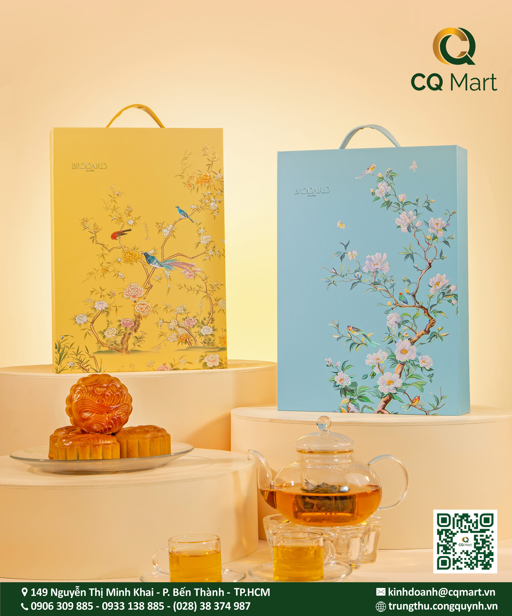 Bánh Trung Thu Brodard Hộp 6 bánh Hội Hoa Thu 1