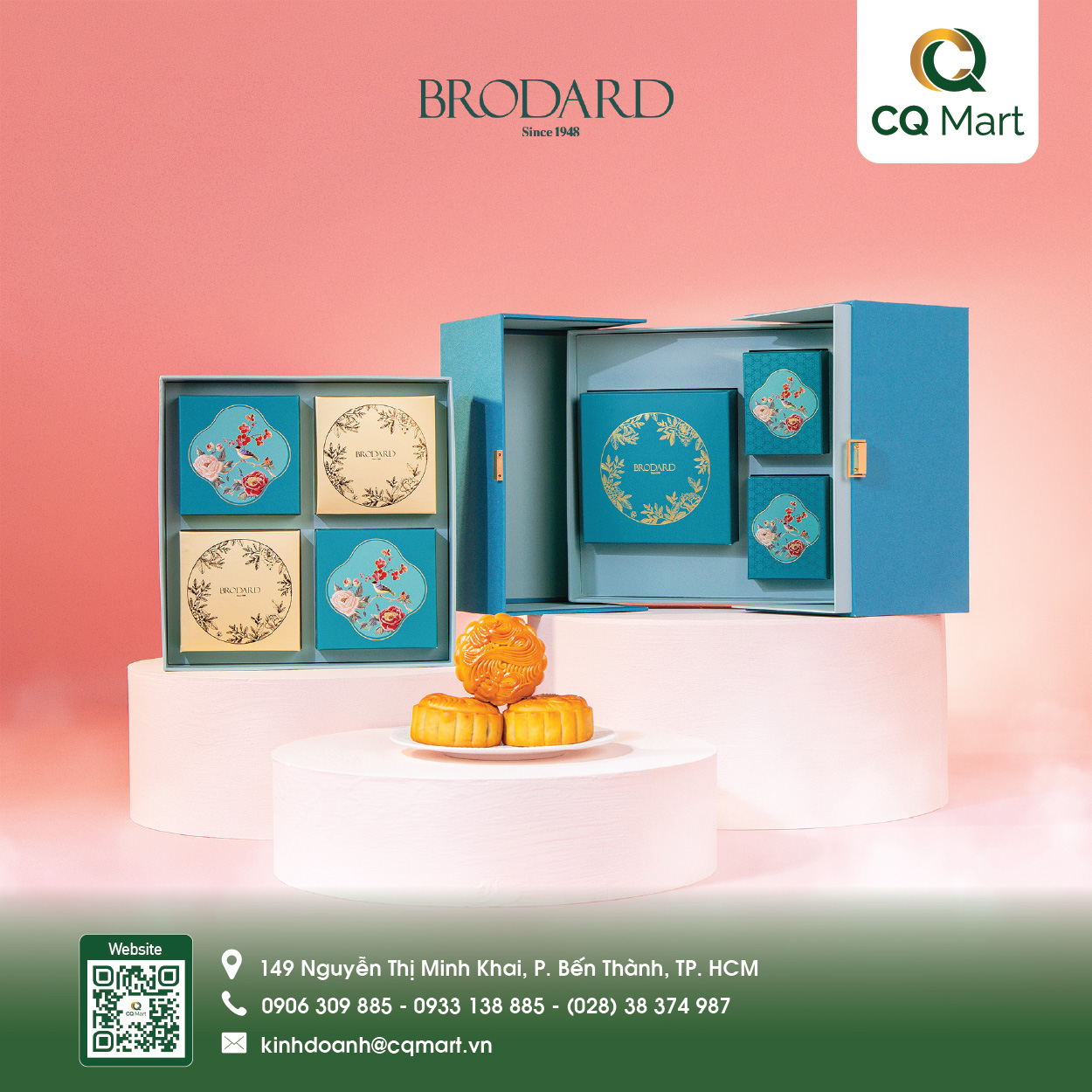 Bánh Trung Thu Brodard - Hộp VIP Viên Mãn (Hồng Sâm)