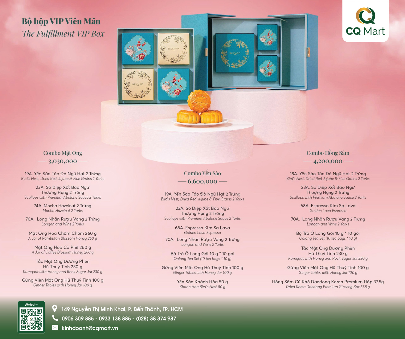 Bánh Trung Thu Brodard - Hộp VIP Viên Mãn (Hồng Sâm)