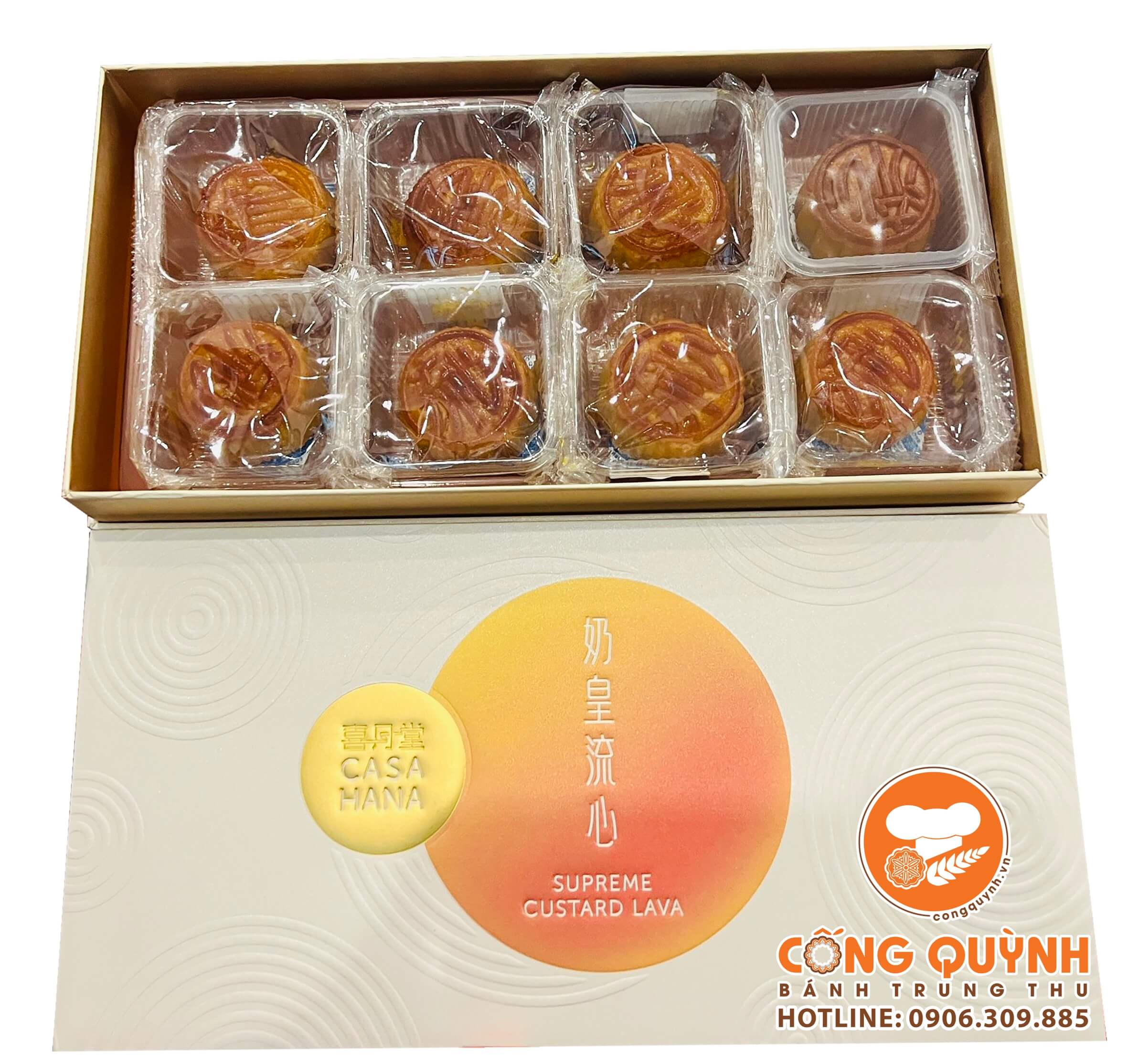 Bánh Trung Thu Casahana 2024 hộp Lava Custard 8 bánh