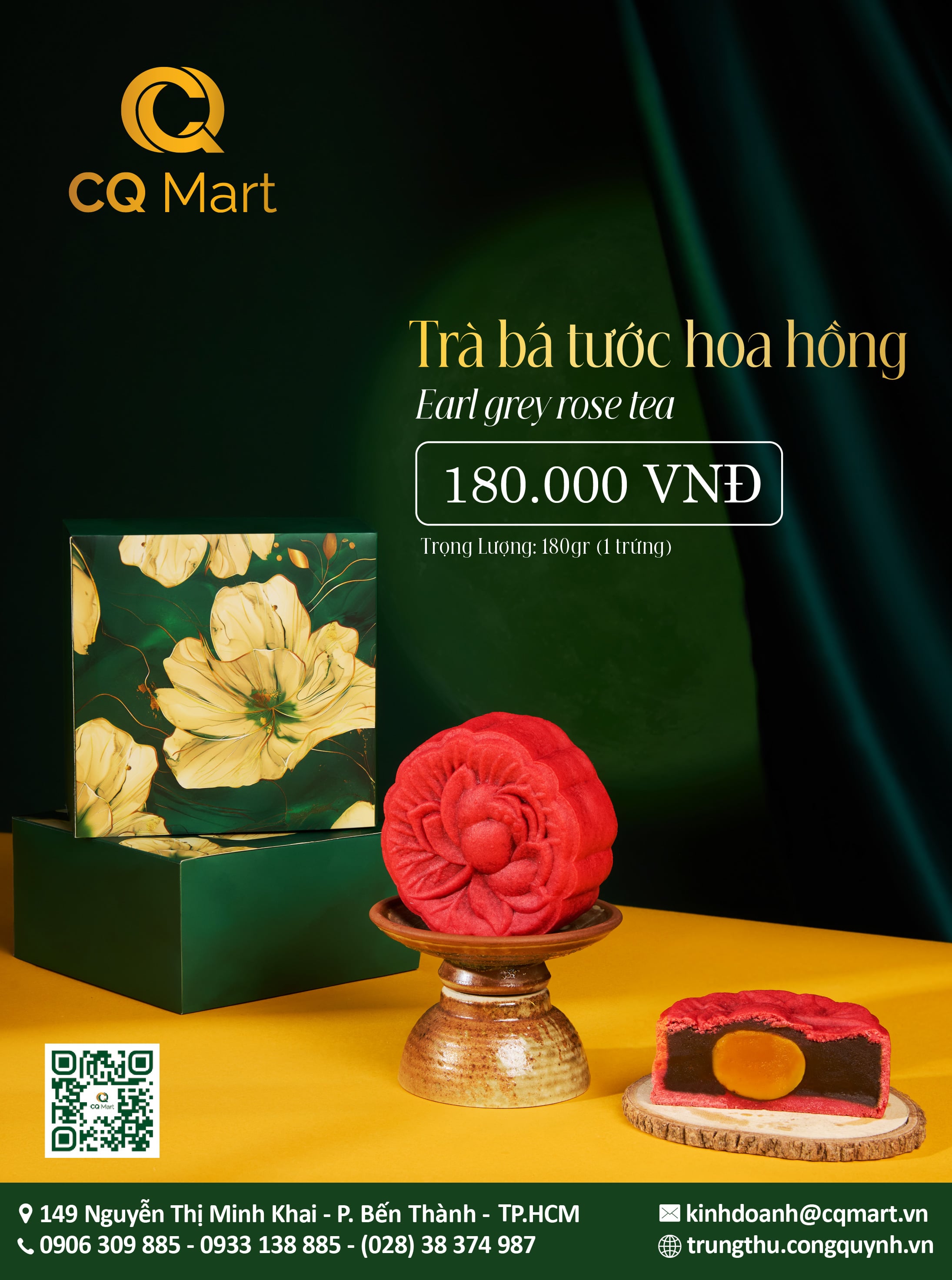 Bánh trung thu CQ Signature Trà Bá Tước Hoa Hồng