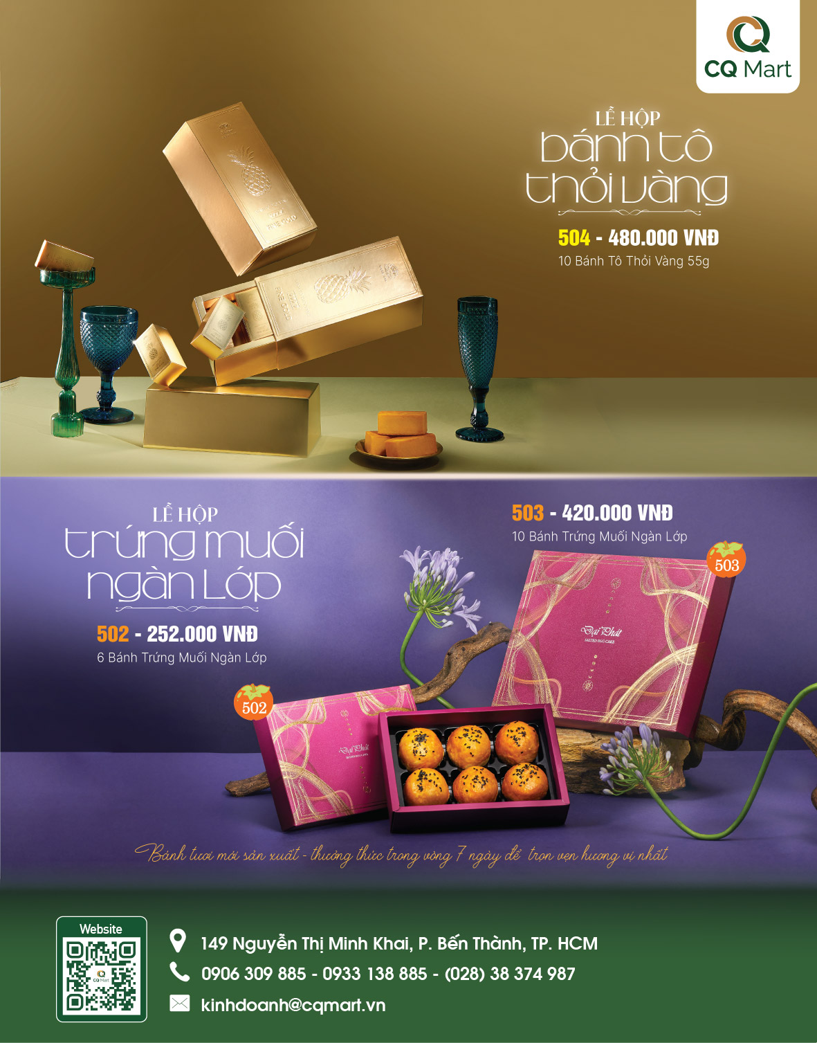 Bánh Trung Thu Đại Phát - Lễ Hộp Bánh Tô Thỏi Vàng 504