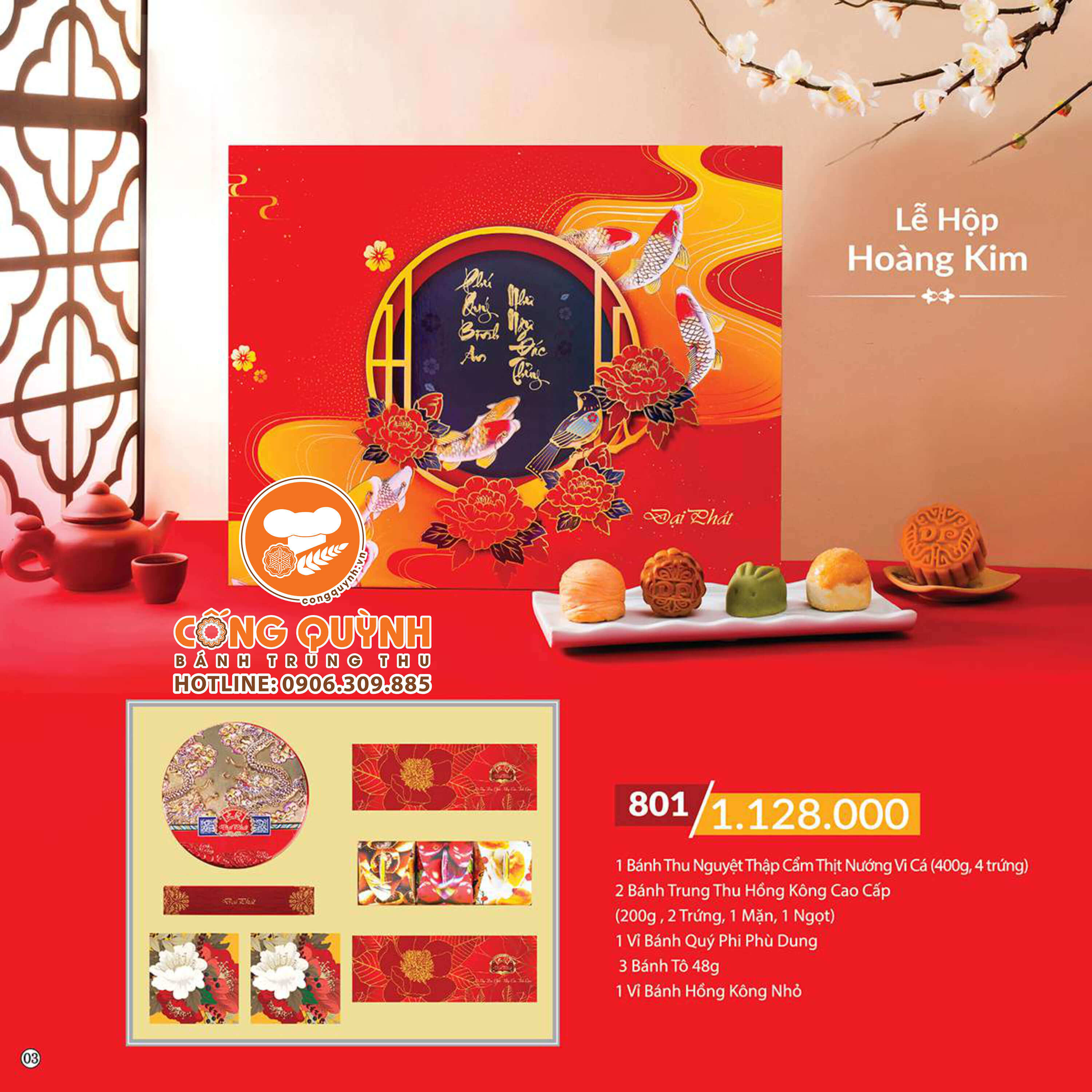 Bánh Trung Thu Đại Phát - Lễ Hộp Hoàng Kim 801
