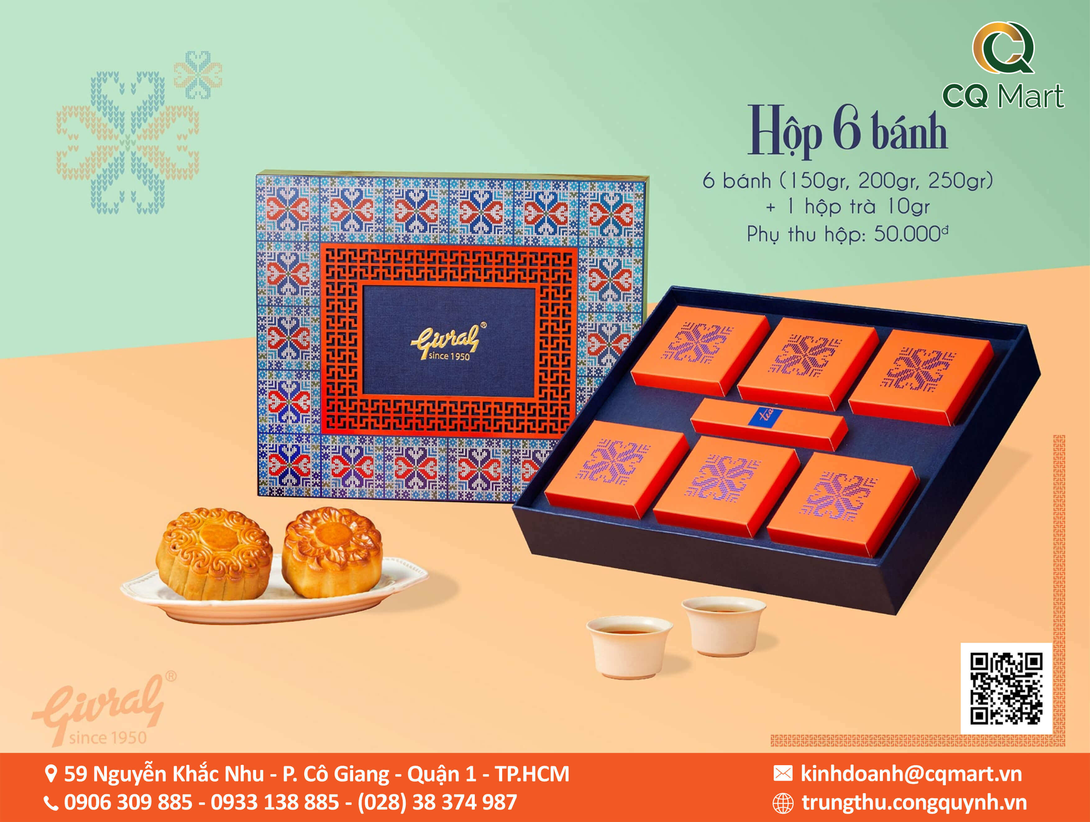 Bánh Trung Thu Givral 2025 Hộp 6 Bánh