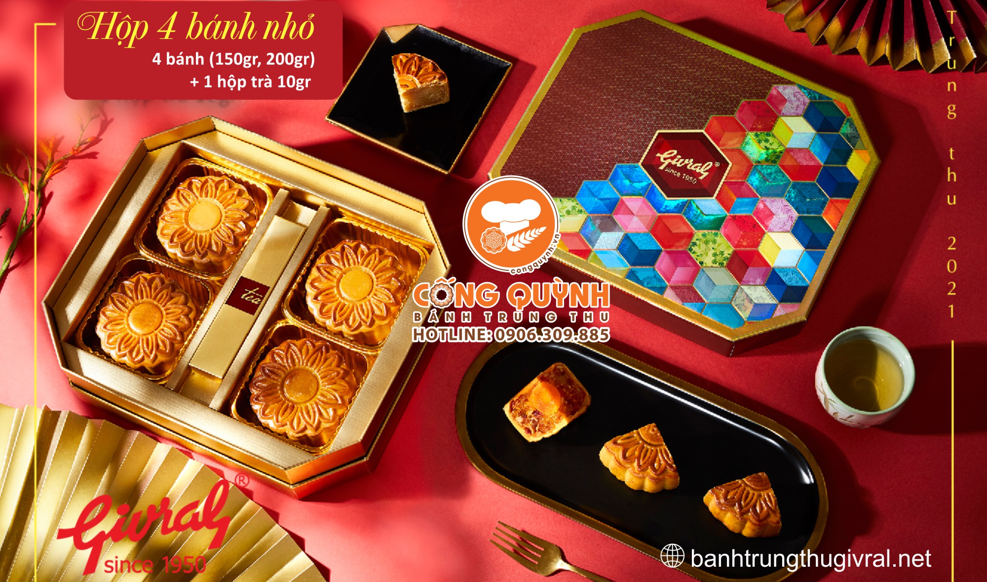 Bánh Trung Thu Givral 2023 Combo Tình Thân ( 4 Bánh )