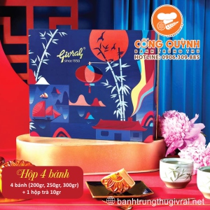 Bánh Trung Thu Givral 2023 Hộp 4 Bánh Truyền Thống