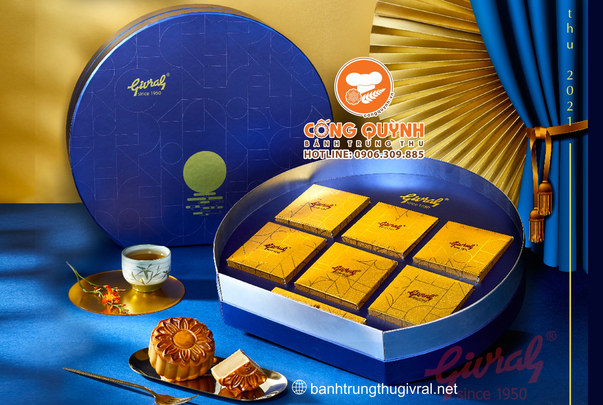 Bánh Trung Thu Givral 2024 Hộp Lục Bảo 6 Bánh