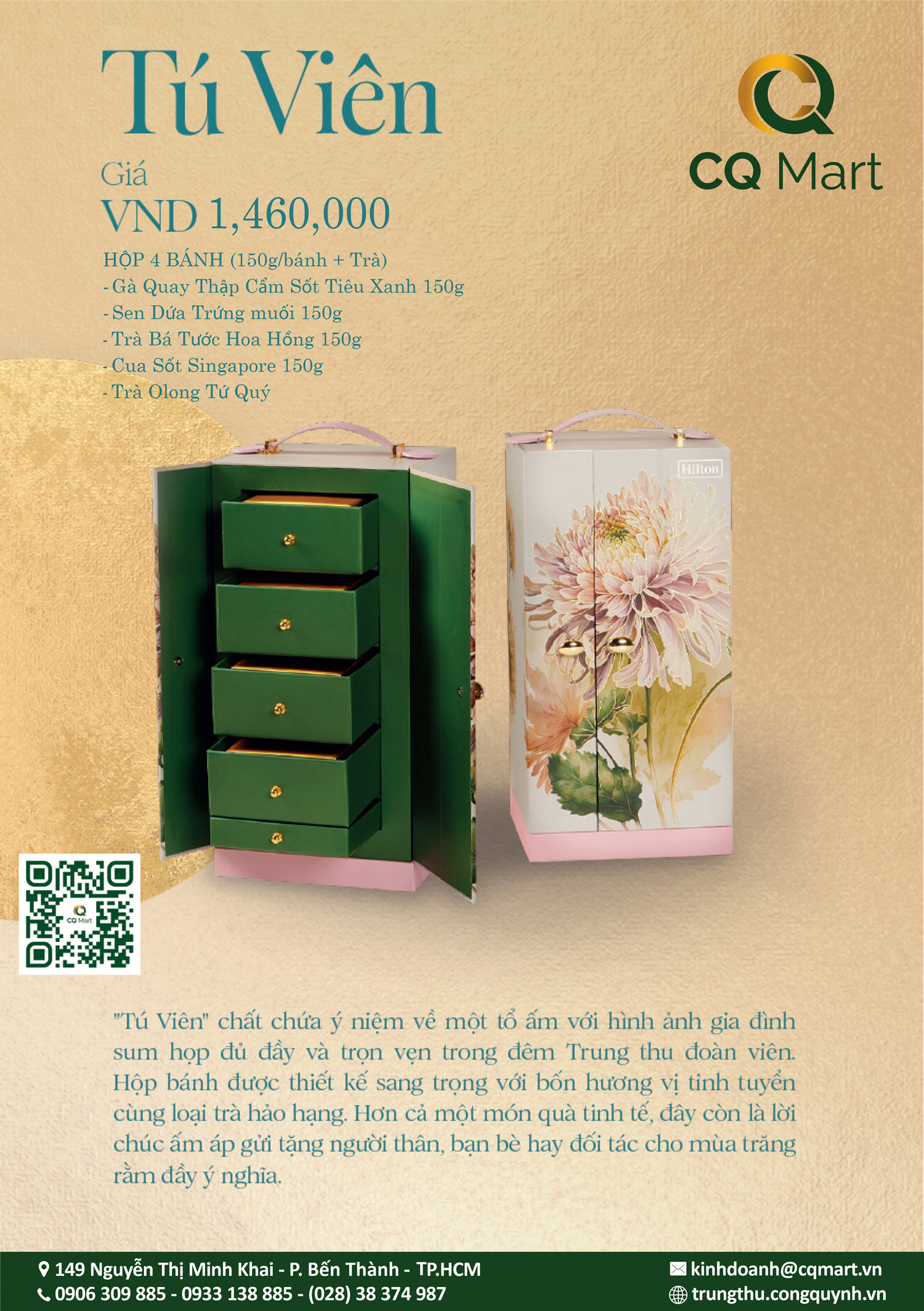 Bánh trung thu Khách sạn năm sao Hilton Hotel Tú Viên
