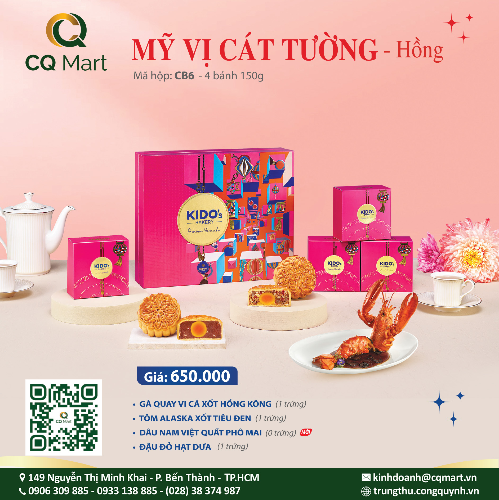 Bánh trung thu Kido Mỹ Vị Cát Tường Hồng