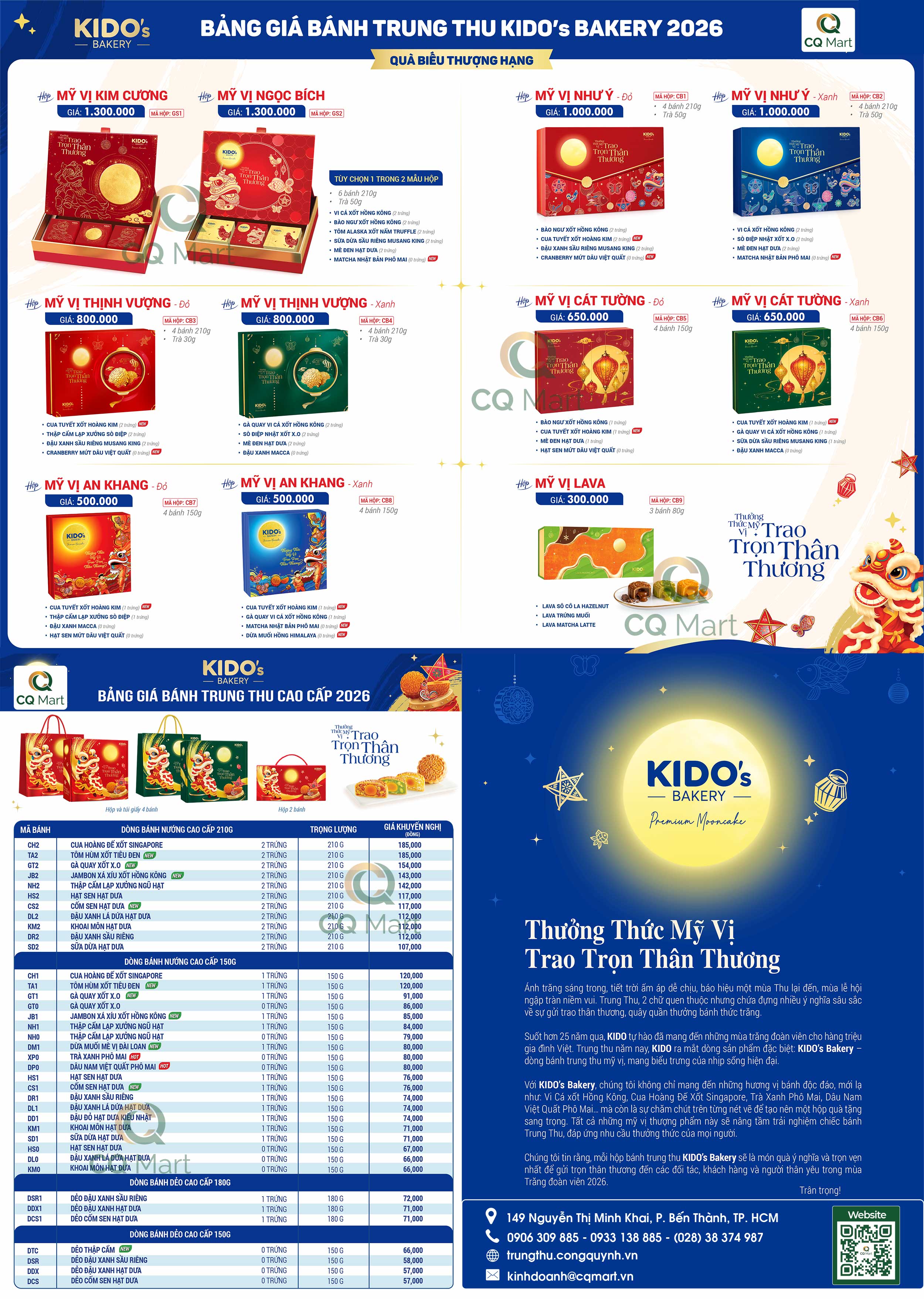 Bánh trung thu Kido - Mỹ Vị Cát Tường Xanh