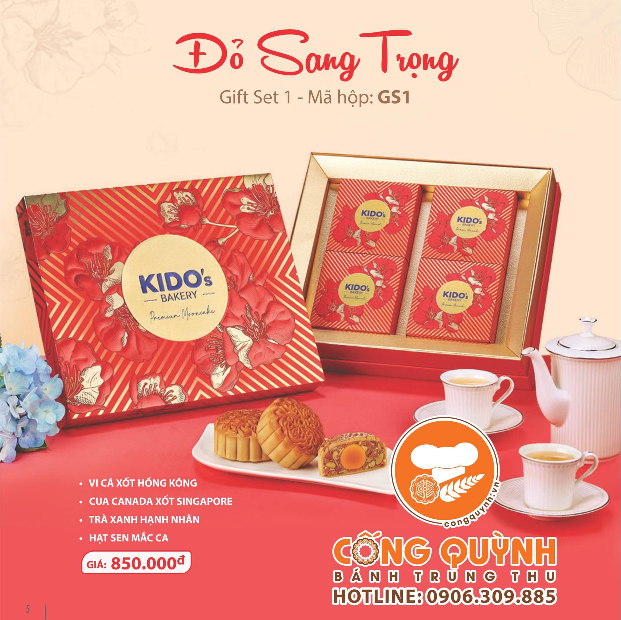 Bánh trung thu Kido - Hộp Đỏ Sang Trọng