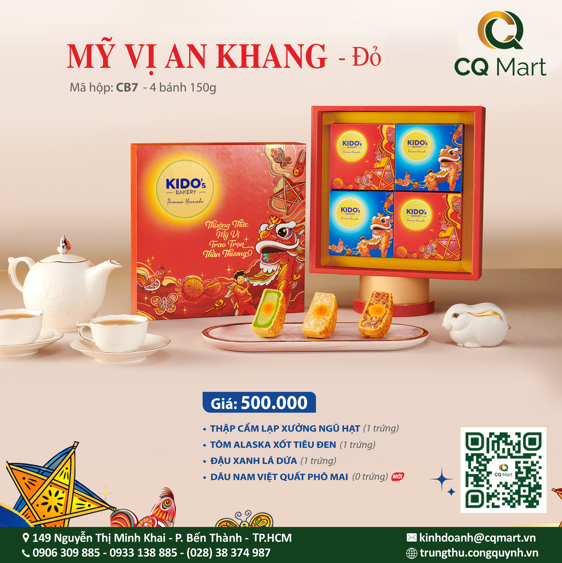 Bánh trung thu Kido Mỹ Vị An Khang Đỏ