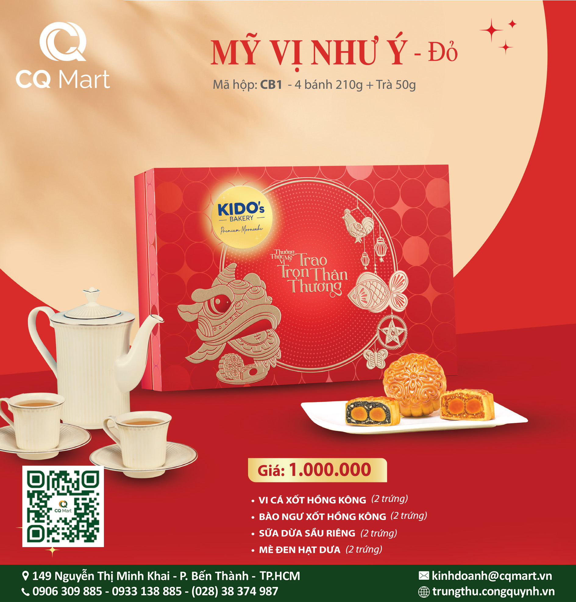 Bánh trung thu Kido Mỹ Vị Như Ý Đỏ