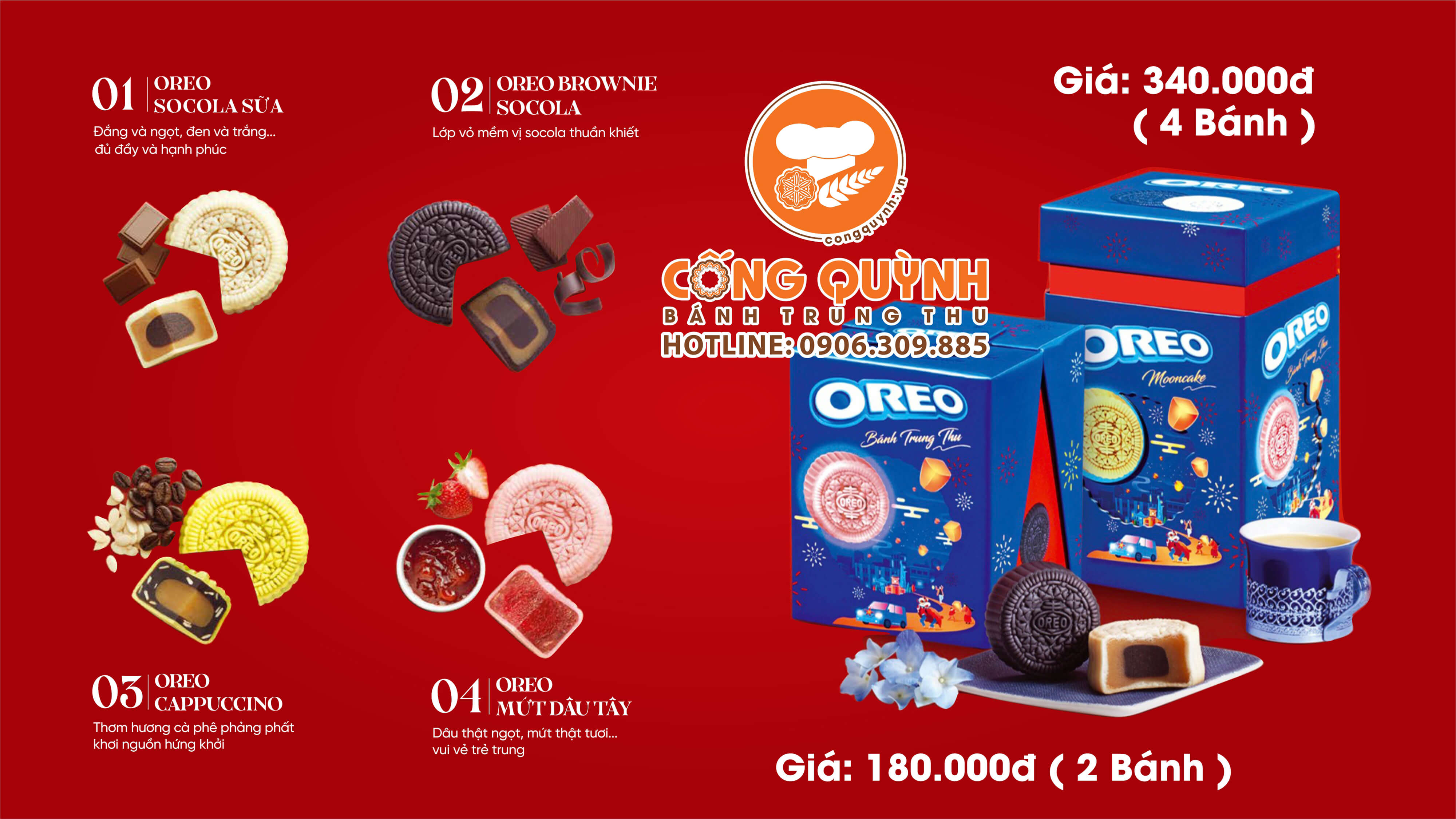 Bánh Trung Thu Kinh Đô Hộp Oreo 4 bánh