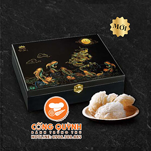 Bánh trung thu Kinh Đô Trăng Vàng Black N Gold 2023 Yến Sào Hộp Sơn Mài