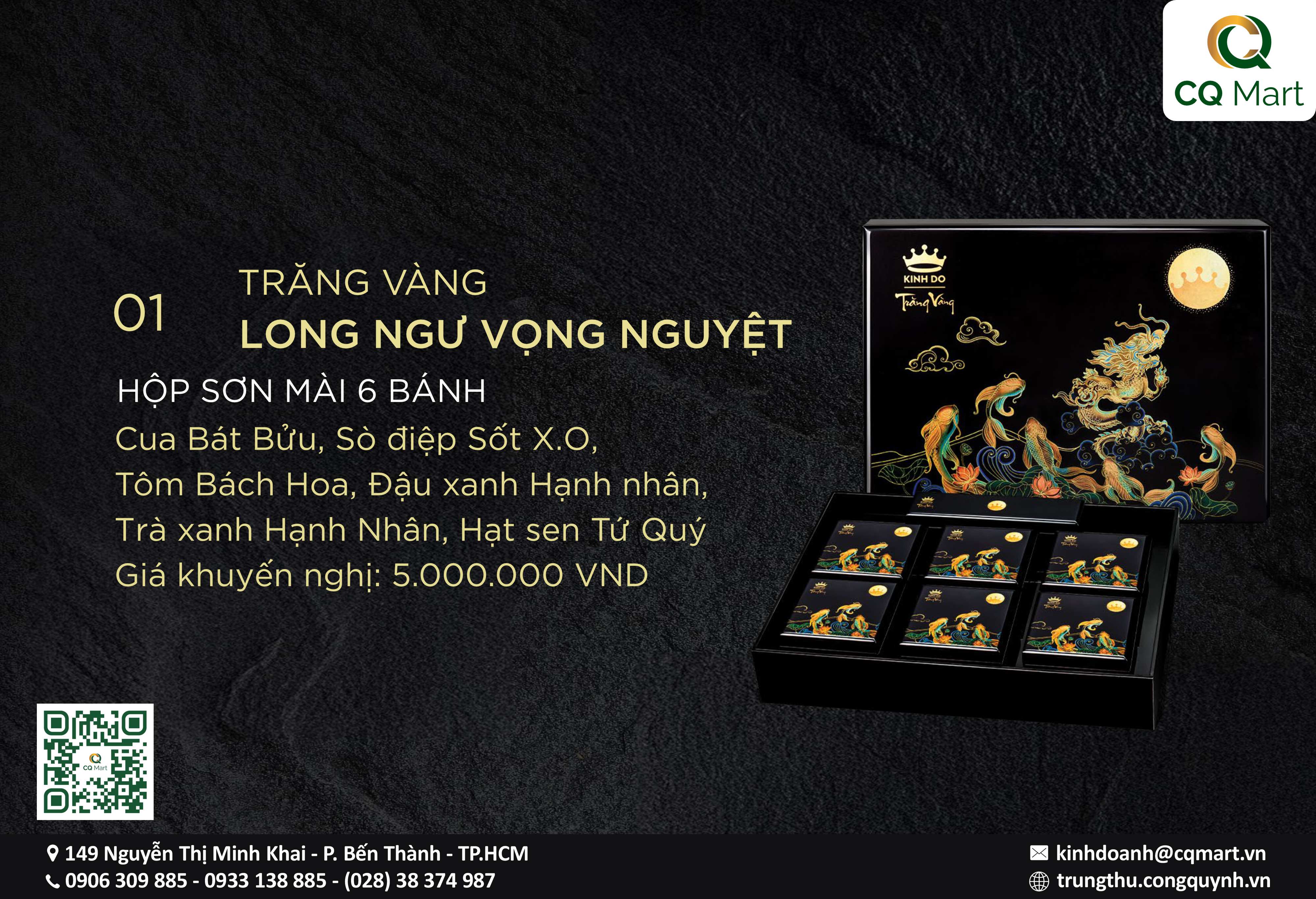 Bánh trung thu Kinh Đô Trăng Vàng Hộp Sơn Mài 6 Bánh