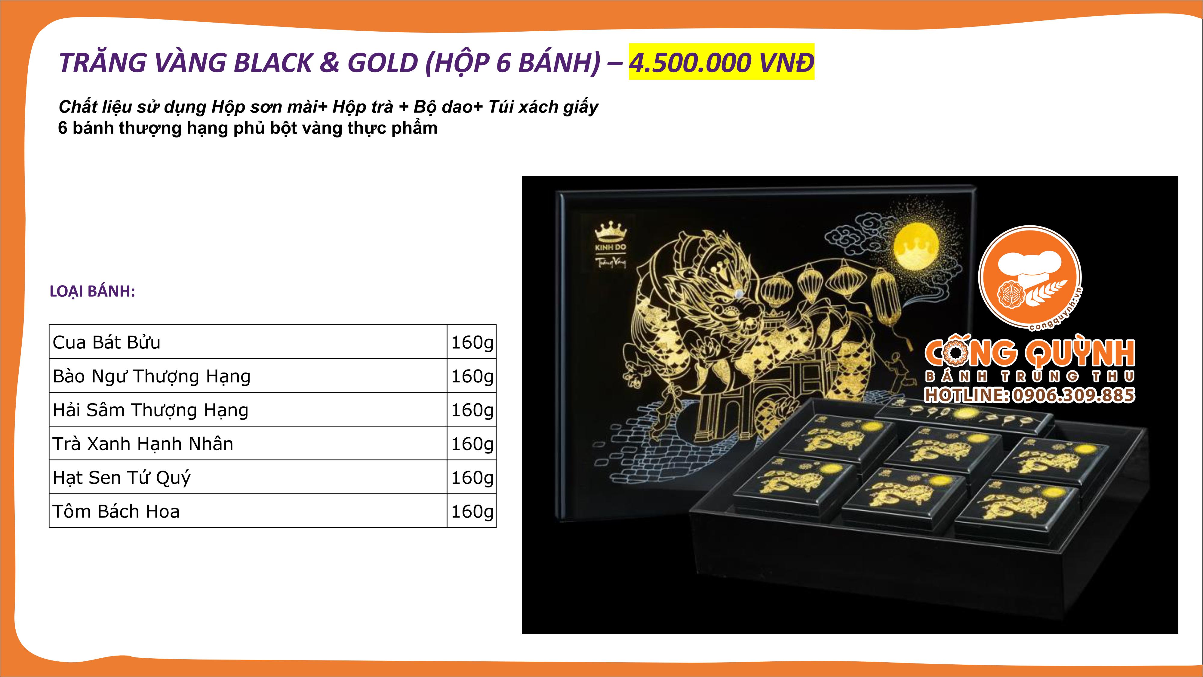 Bánh trung thu Kinh Đô Trăng Vàng Black N Gold 2022 - Hộp Sơn Mài
