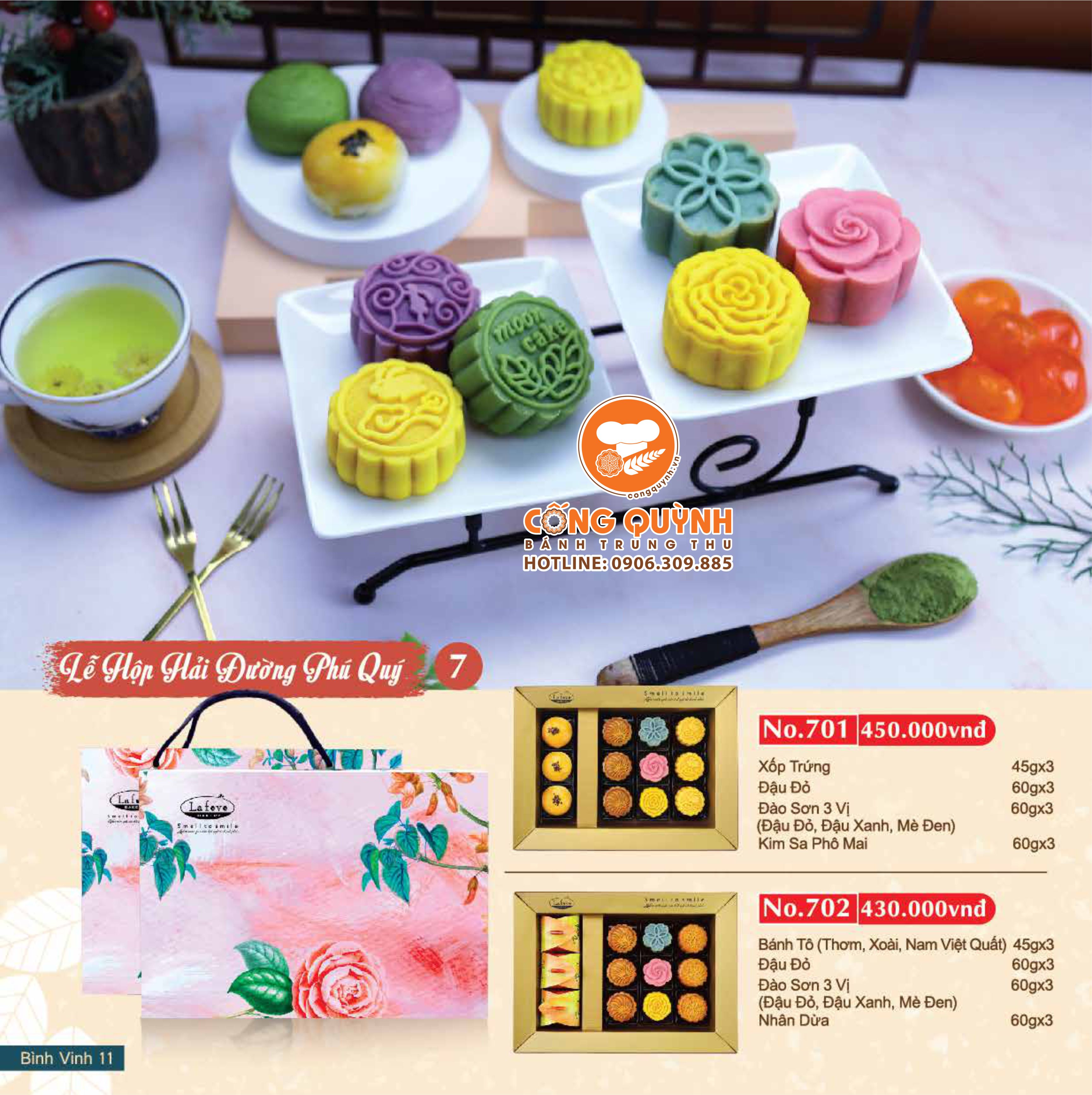 Bánh trung thu Lafeve Lễ Hộp Hải Đường Phú Qúy 702