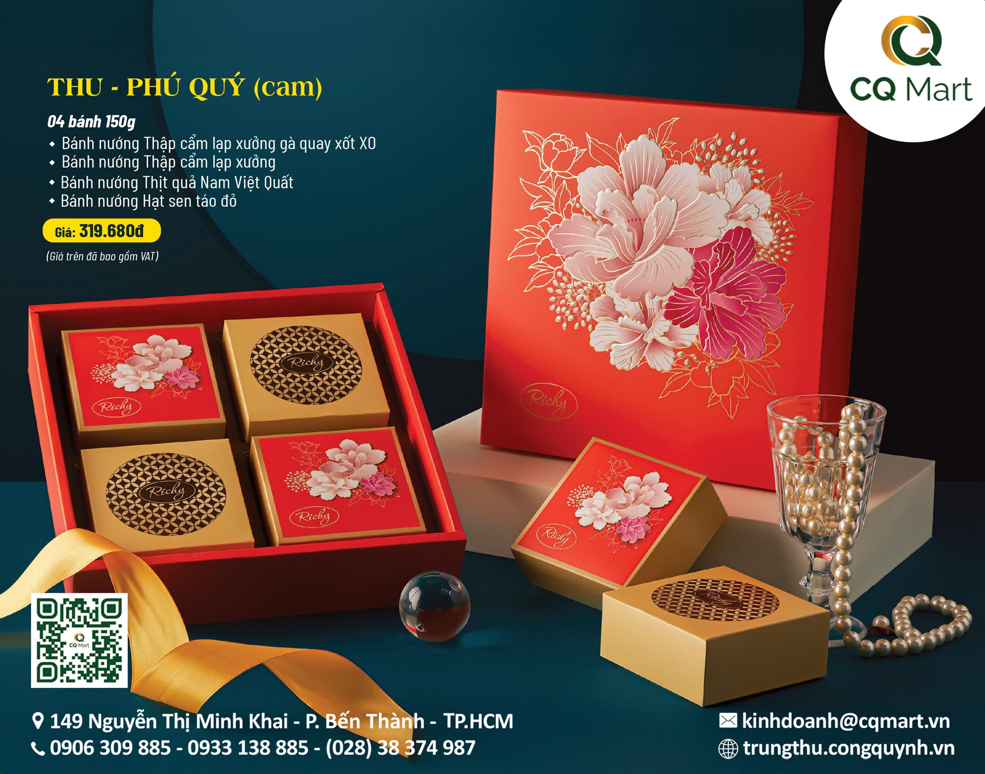 Bánh trung thu Richy Thu Phú Quý (Cam)