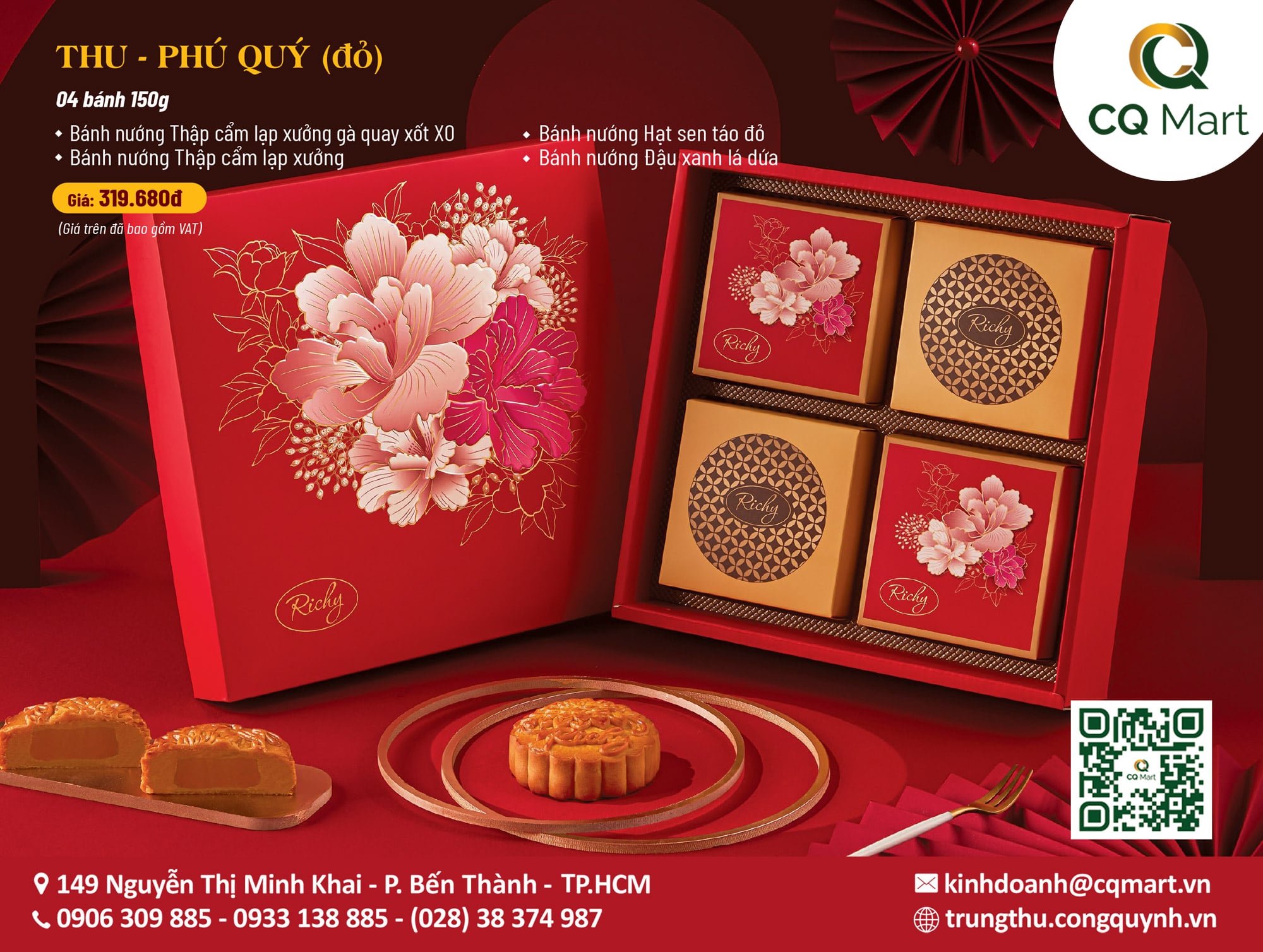 Bánh trung thu Richy Thu Phú Quý (Đỏ)
