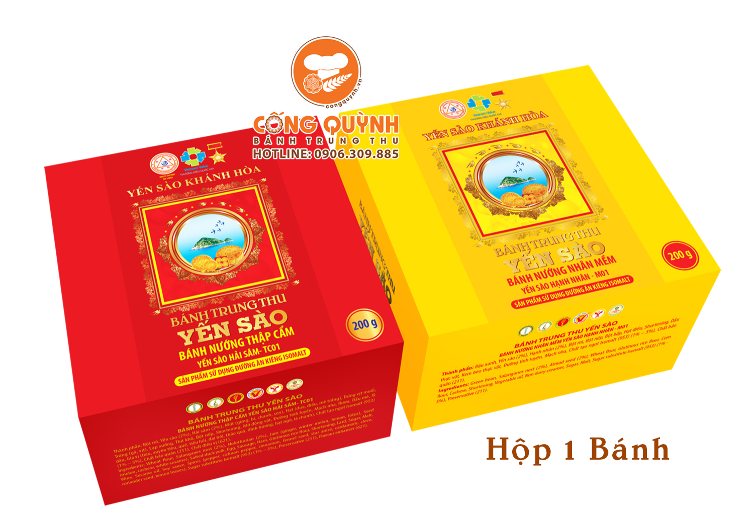 Bánh Trung Thu Yến Sào Khánh Hòa 2023 - Hộp 1 Bánh