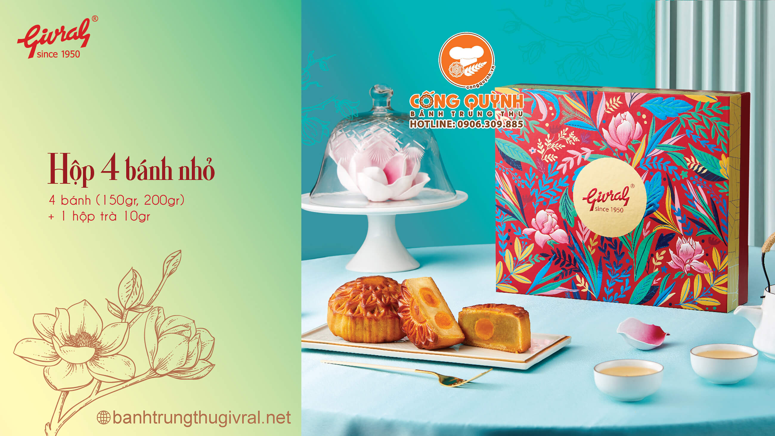 Bánh Trung Thu Givral 2023 Combo Sắc Màu (4 Bánh)