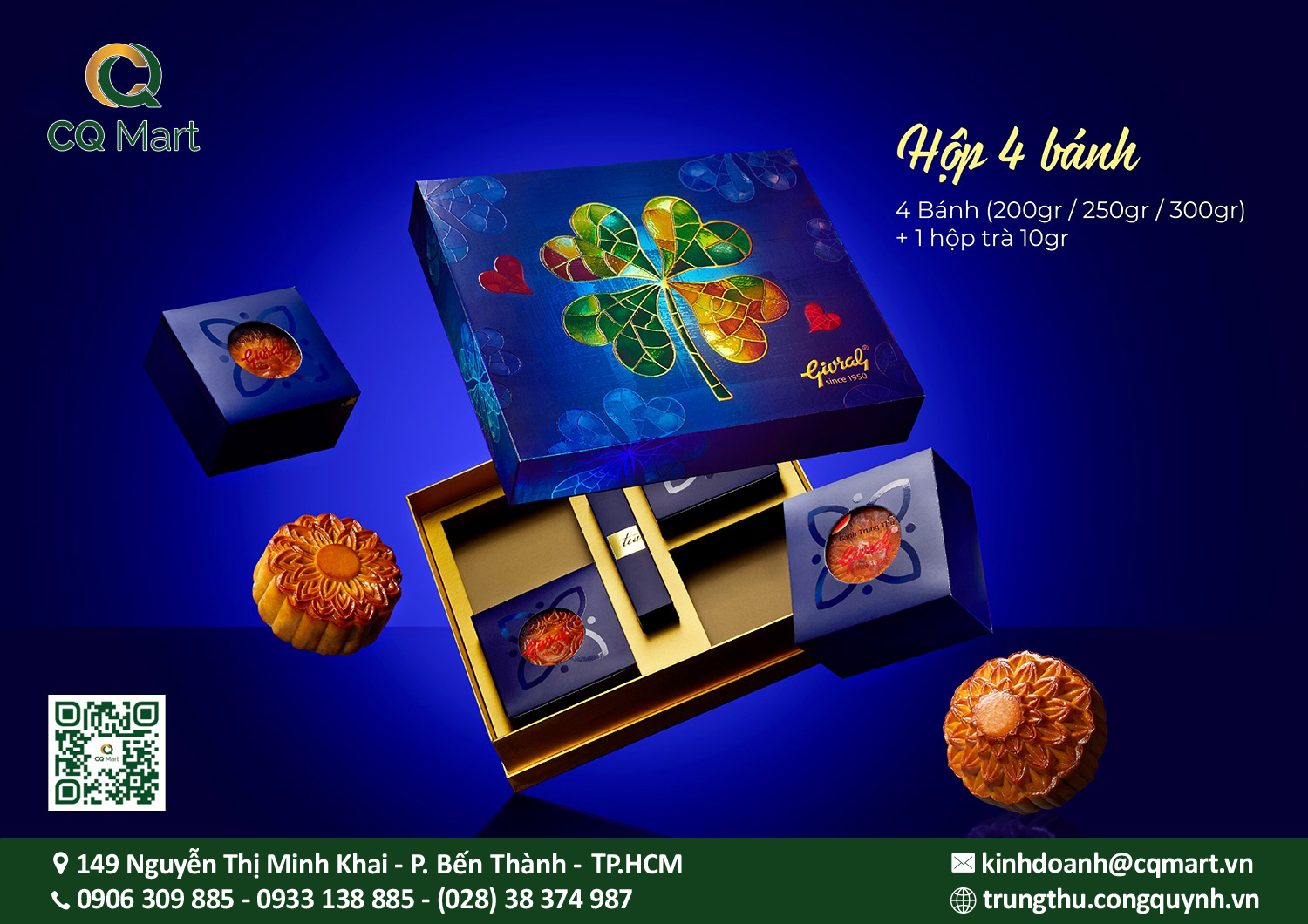 Bánh Trung Thu Givral 2025 Combo Sum Vầy 1 (4 Bánh)