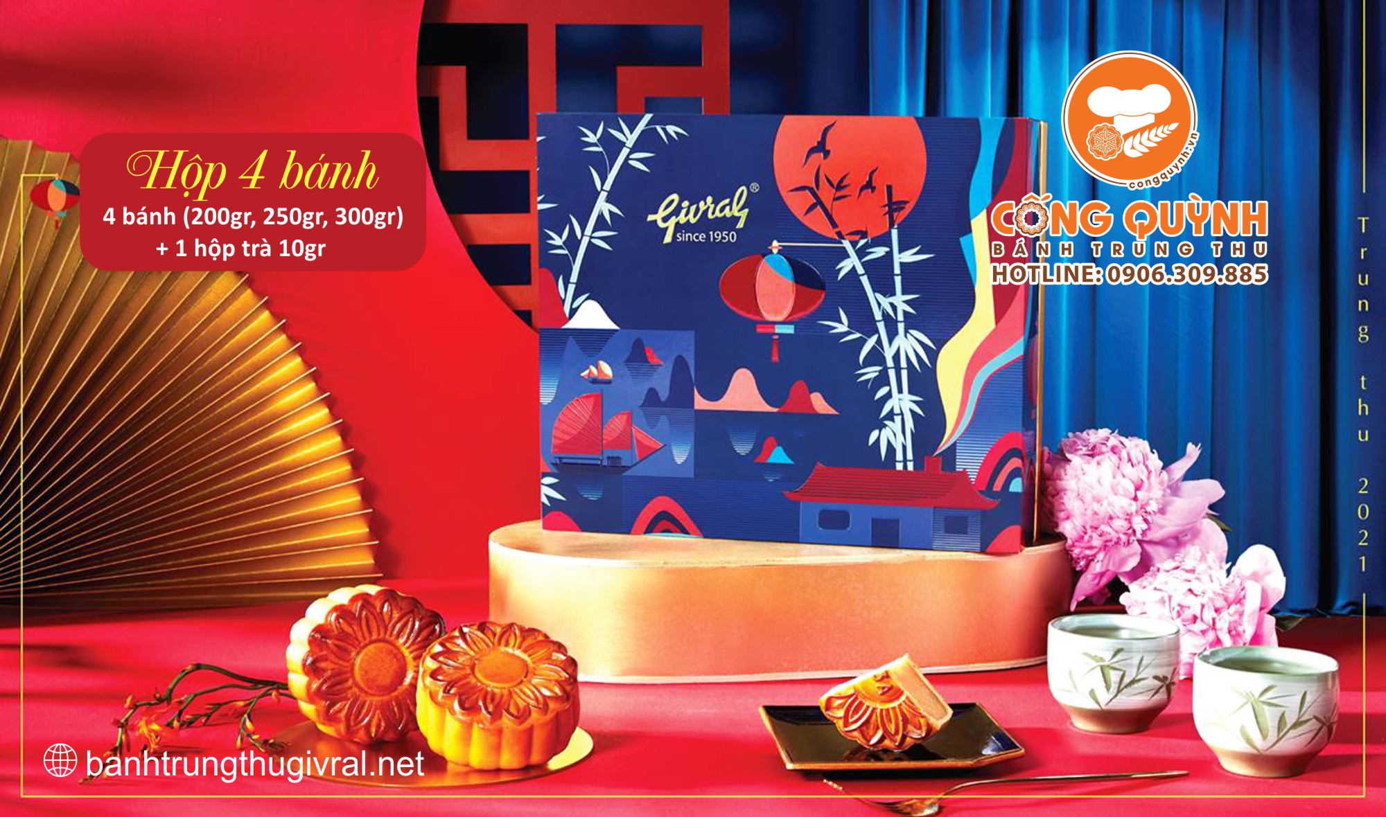 Bánh Trung Thu Givral 2023 Combo Tâm Giao 2 (4 Bánh)