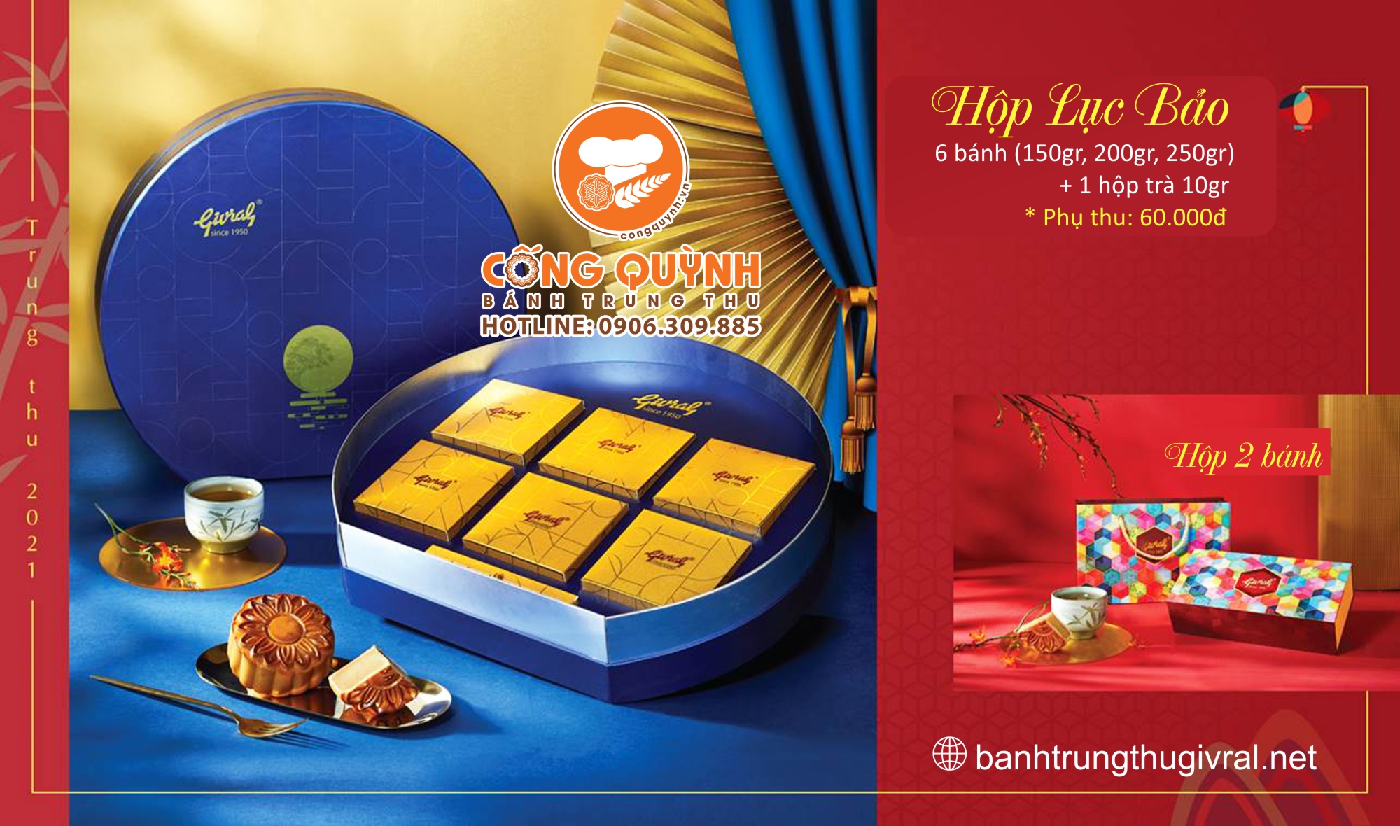 Bánh Trung Thu Givral 2023 Combo Trăng Yêu Thương 2 ( 6 bánh)
