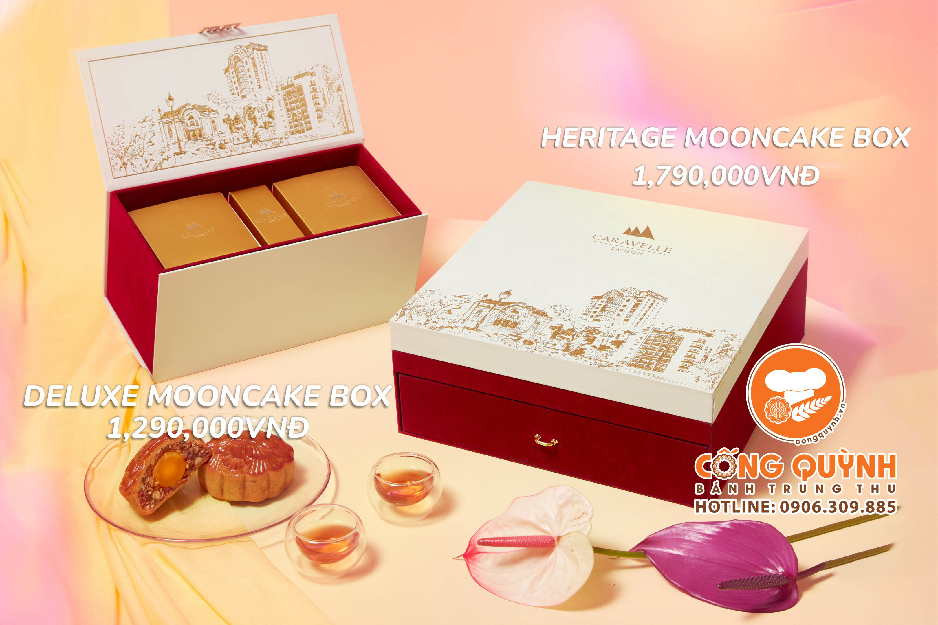 Bánh trung thu khách sạn năm sao Caravelle - Combo Heritage Mooncake Box